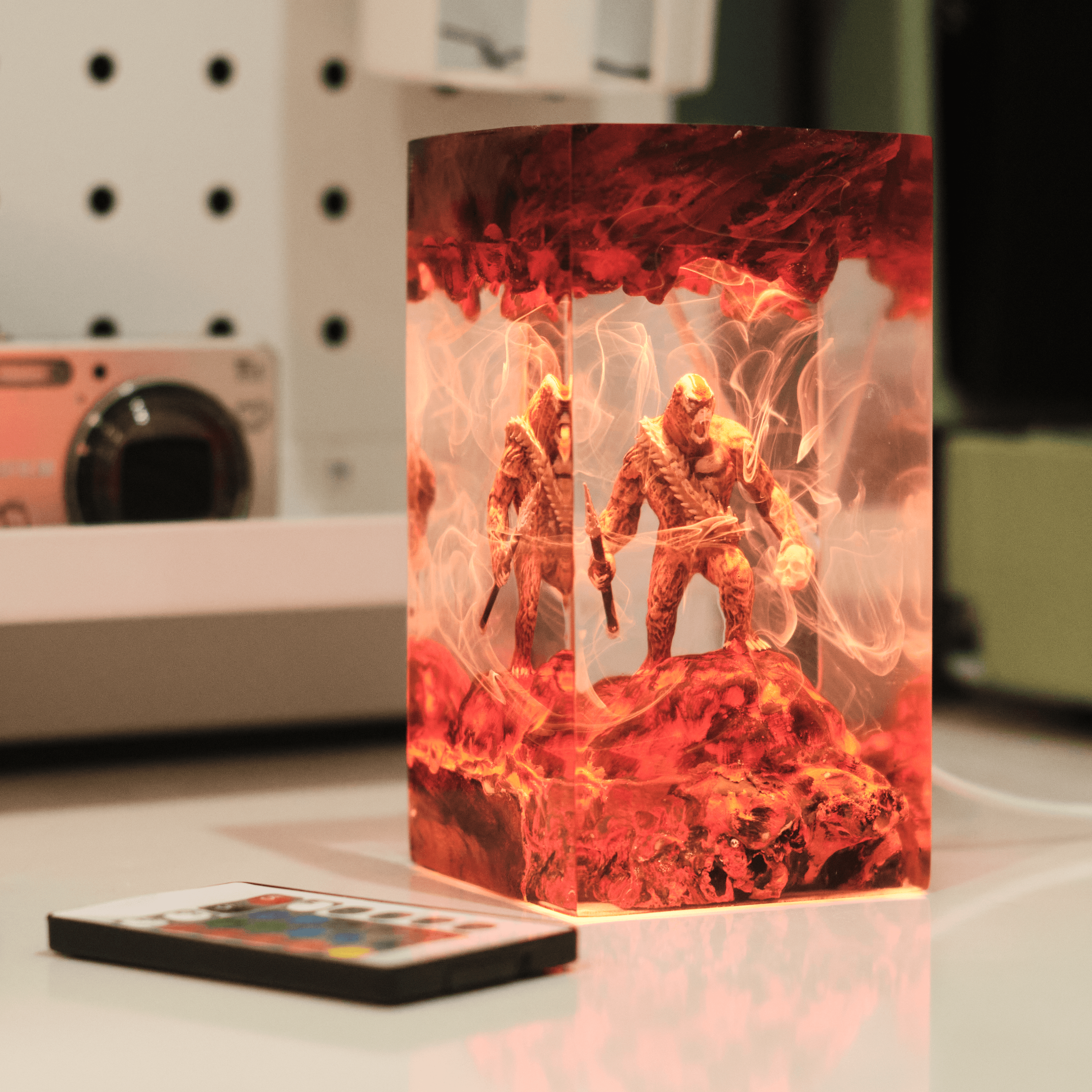 Pink Flower Lamp Art Roses Night Light For Bedroom Vintage Romantic