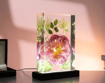 Ocean Wave Resin Night Lamp with LED Base