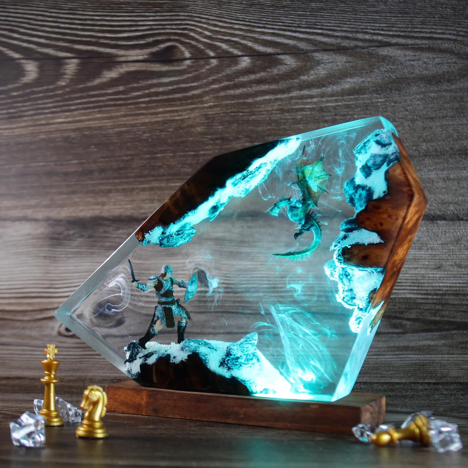 Dragon Born Resin Lamp: Handmade Skyrim Light, Elder Scrolls Decor 6