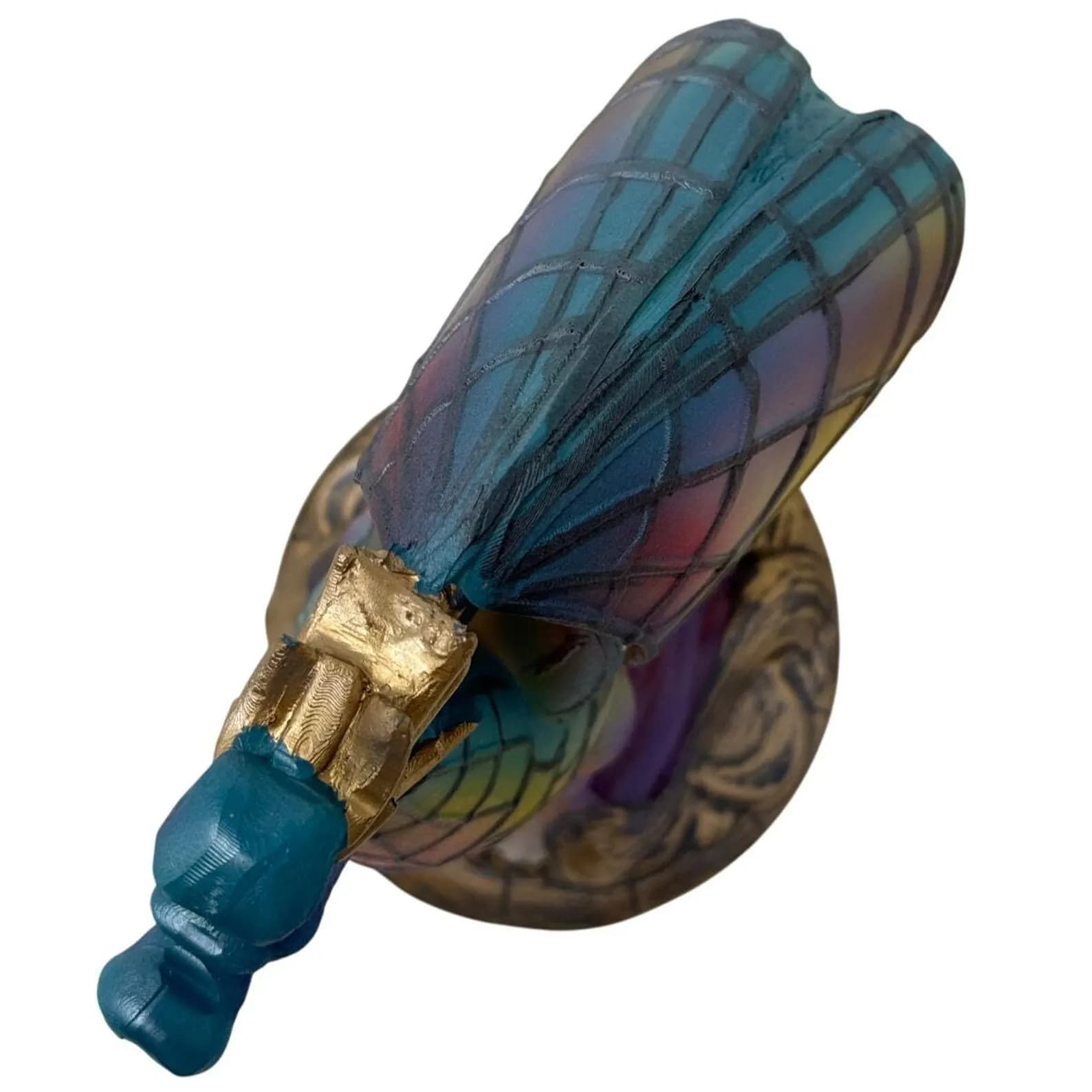 Resin Dragon Night Light 6" Stained Glass Look Fantasy Lamp Battery Operated 5