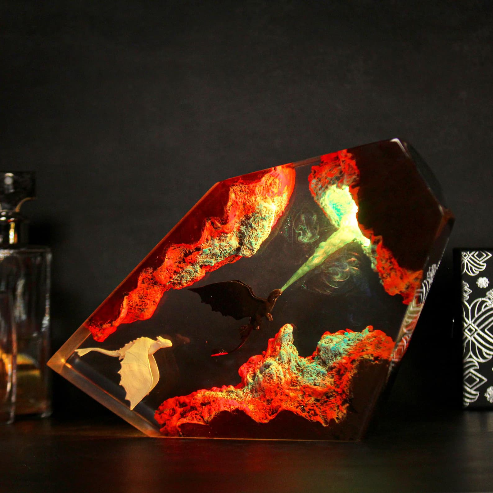 Dragon Resin Lamp, Toothless Dragon Handmade Decor Epoxy Resin Lamp, Unique Handmade Dragon Gift for Room Decor, Resin Night light gift 5