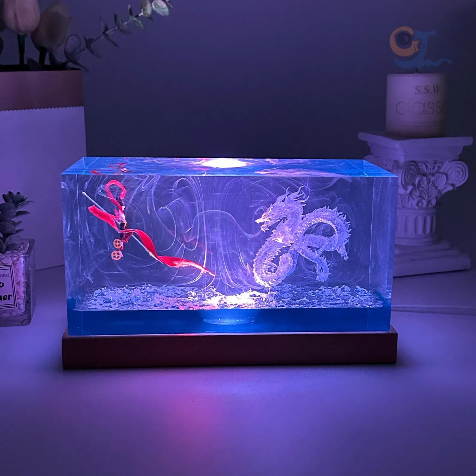 Personalized Resin Dragon Night Light, Creative Handmade Micro Landscape Table Lamp, Collectible Ornaments, Unique Gift, Halloween Gift 8