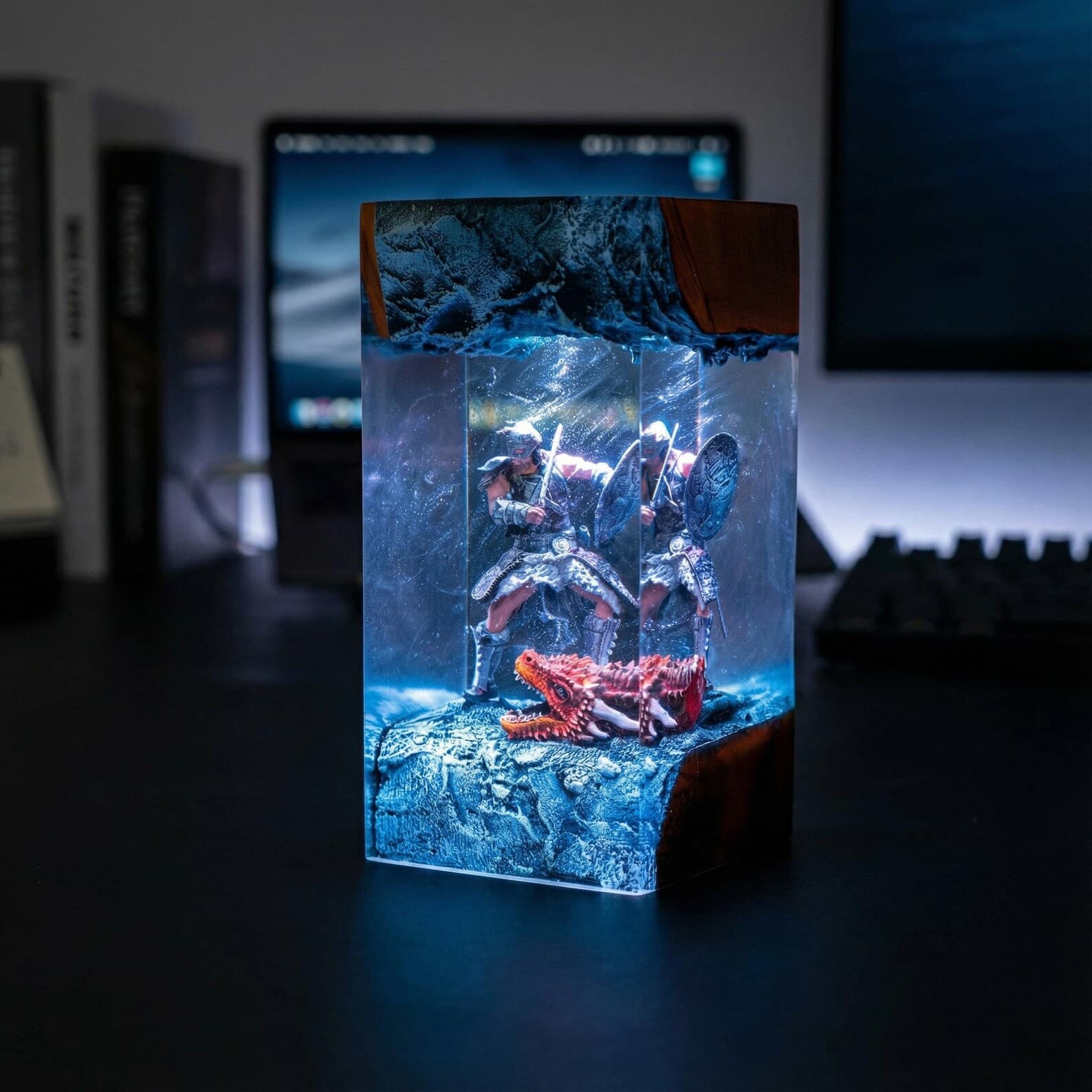 Dragon Born Resin Lamp | Handcrafted Epoxy Night Light, Ancient Fantasy Desk & Gaming Decor, Unique Housewarming Gift 5