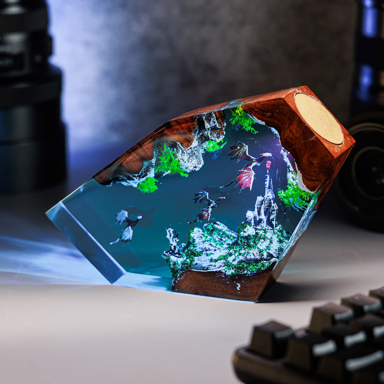 Ancient Dragon Resin Lamp, Dragon Epoxy Night Light,Fire And Ice Dragon Lamp,House of The Dragon Night Lamp, Gift For Father, Christmas gift 3