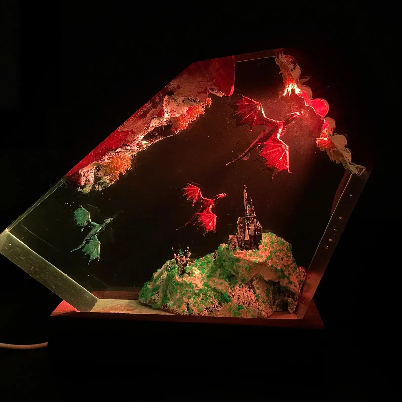 Handmade Dragon Resin Lamp: Fantasy LED Night Light 6