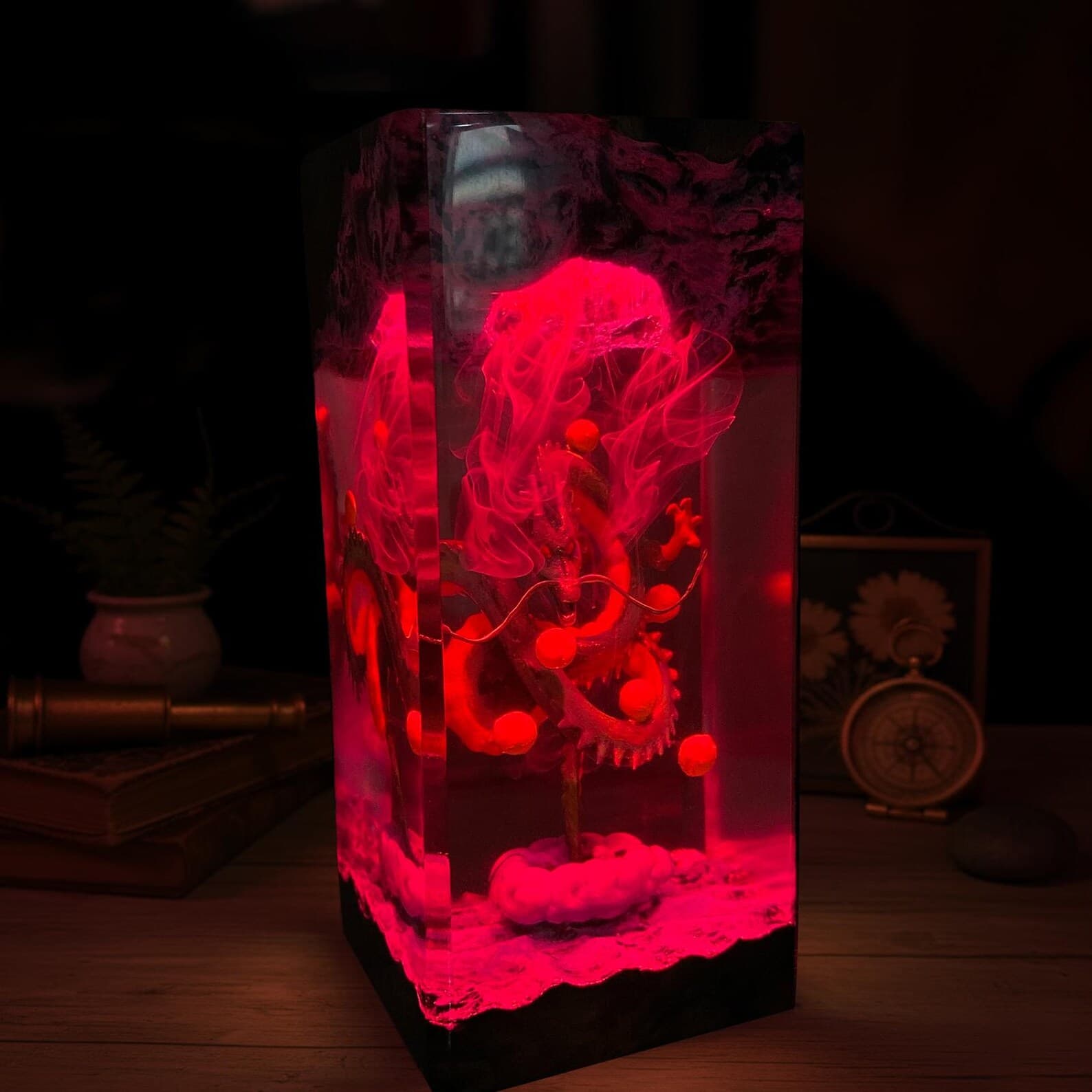 Dragon Resin Lamp, LED Night Light with Dragon Balls, Handmade Anime Epoxy Lamp, Otaku Gift, Gaming Room Decor 4