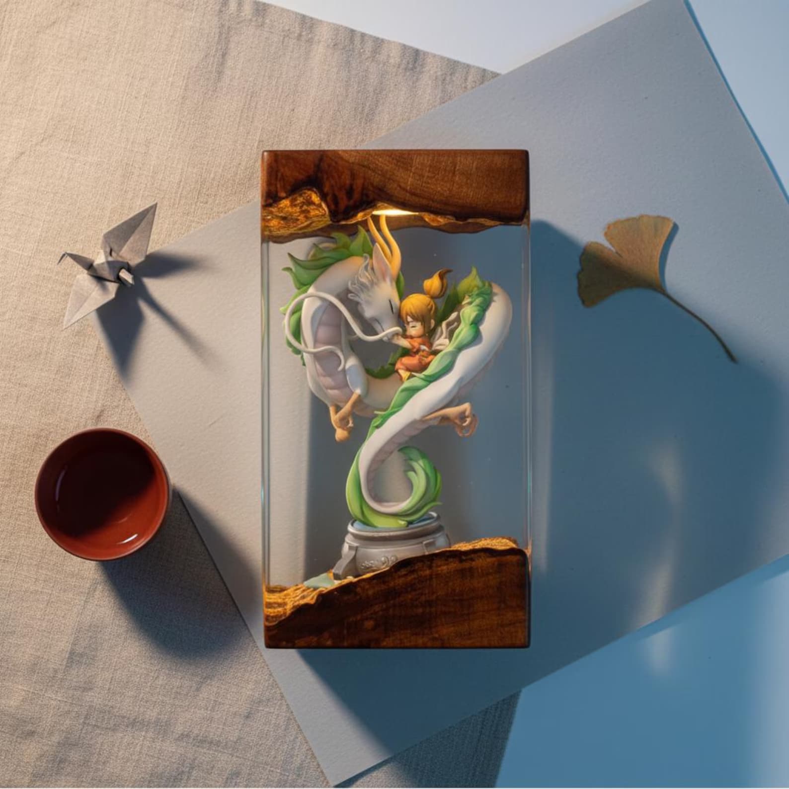 Spirited Away Resin Lamp โ Dragon Haku LED Fantasy Light | Studio Ghibli Inspired Collectible | Magical Home Decor Gift 4