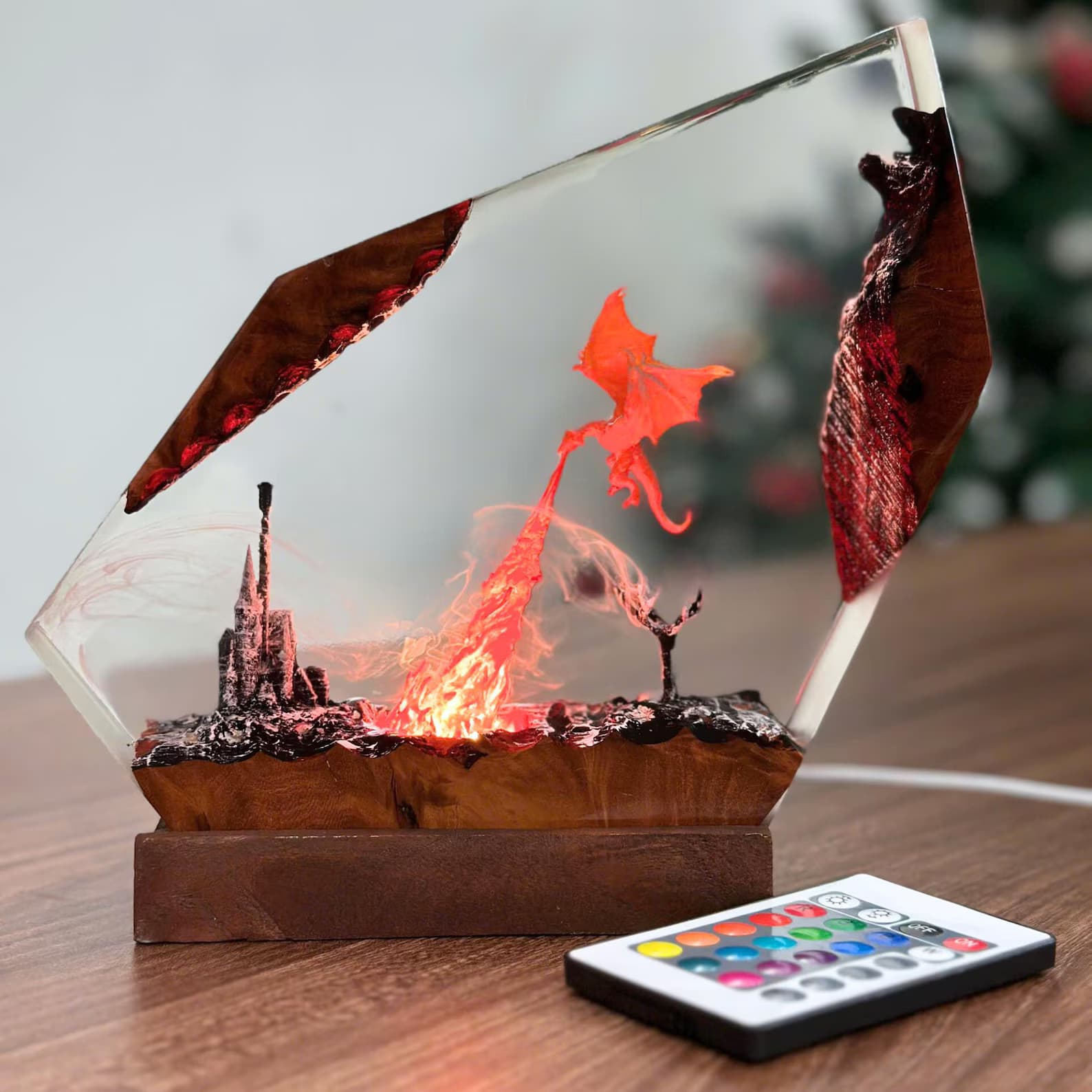 Fire Dragon LED Resin Lamp β Fantasy Art Light, Unique Christmas Gift 6