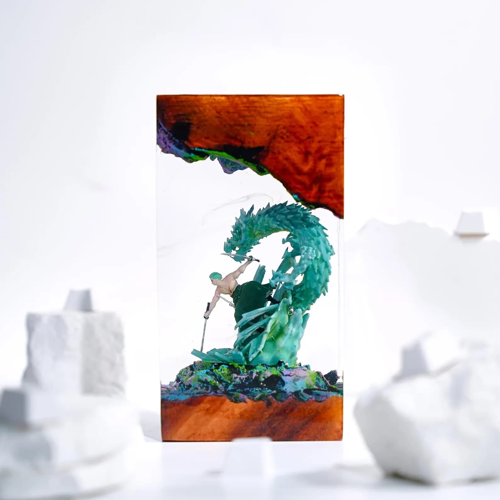 Z.or.o Dragon Lamp, Onepi.ec/e diorama wood resin lamp, G.e.ar 5 Inspired, Gift For kid, gift for him, Valentine Gift Idea, Gift For Otaku 7