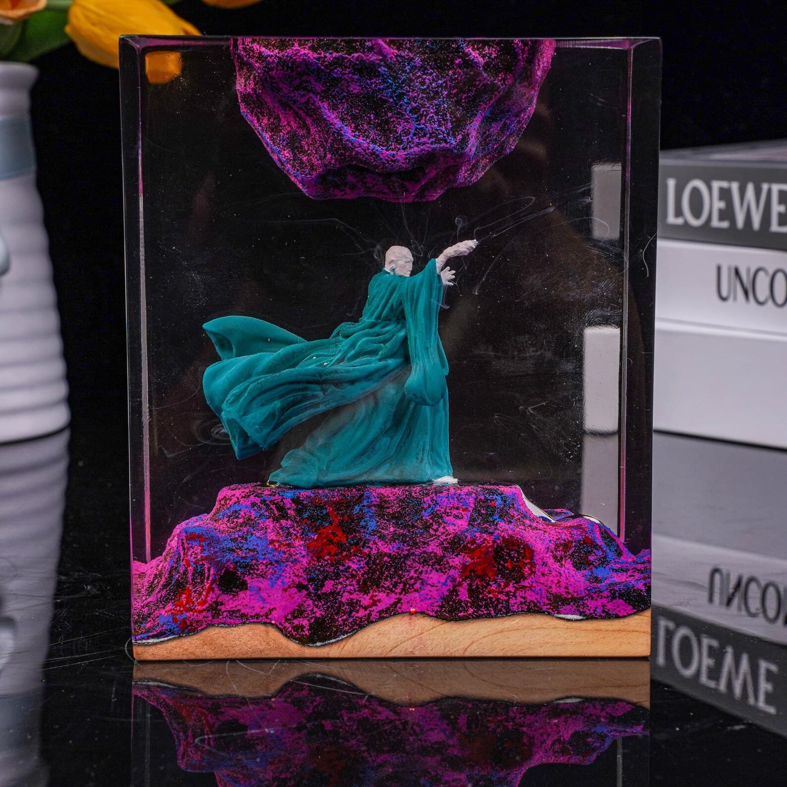 Handmade Room decor Epoxy Lamp,Diorama Power Ring lamp,Resin Night light gift,Gaming Resin Lamp,desk lamp,Desk decor,Unique Gift 8