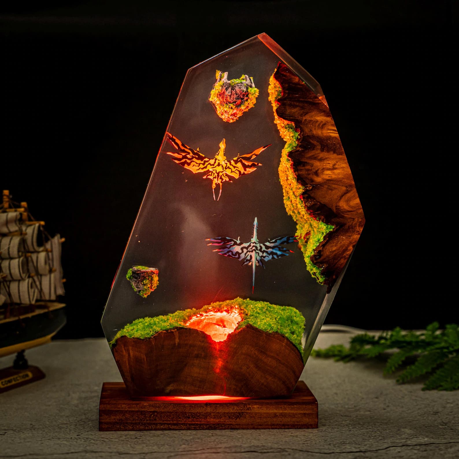 Dragon Resin Lamp, Handmade night Light gift, Unique Avatar Gift for Room Decor, Epoxy Lamp, Birthday gift for him, Gaming gift 6