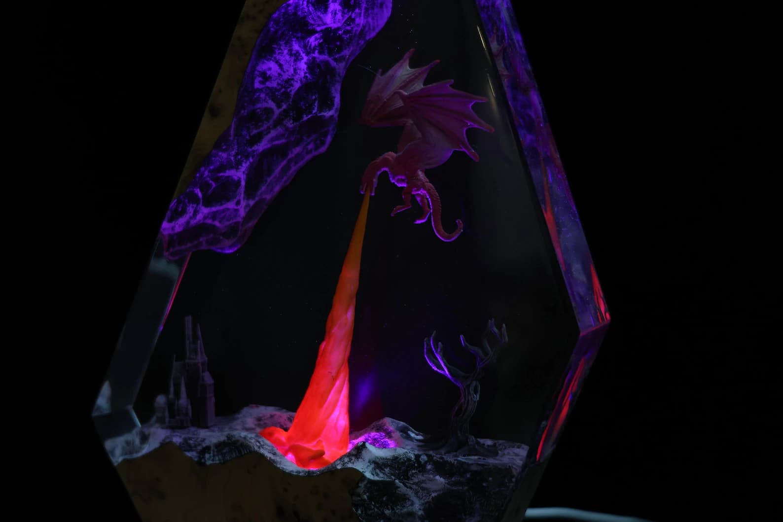 Fire Dragon Resin Night Light: dragons resin lamp, chrismast gift for him 8