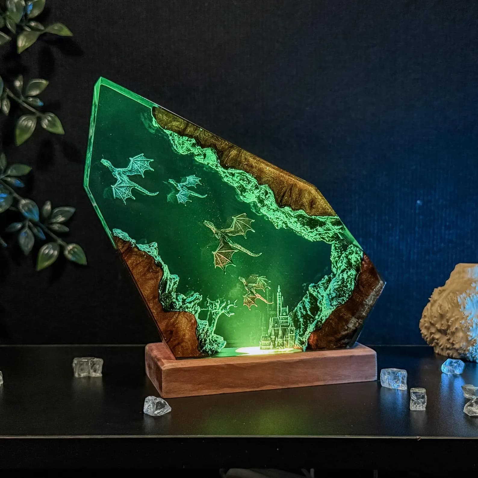 Fly ICE Dragon Resin Lamp, Dragon Epoxy resin night light, Handmade resin art, Gift for Him, Son, Christmas Gift Lamp. 9