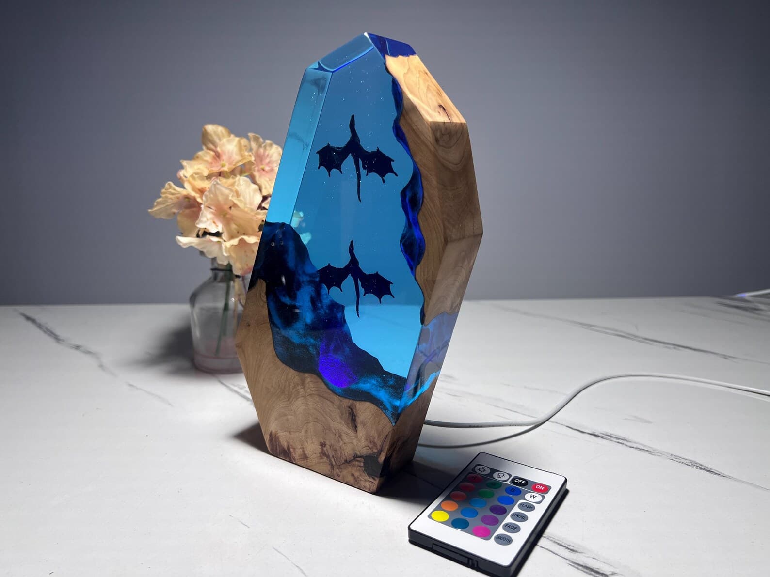 Fire Dragon and Ice Dragon Resin LampâChristmas Decoration, Dragon Lover Gift MrChuahStore 5 out of 5 stars 7