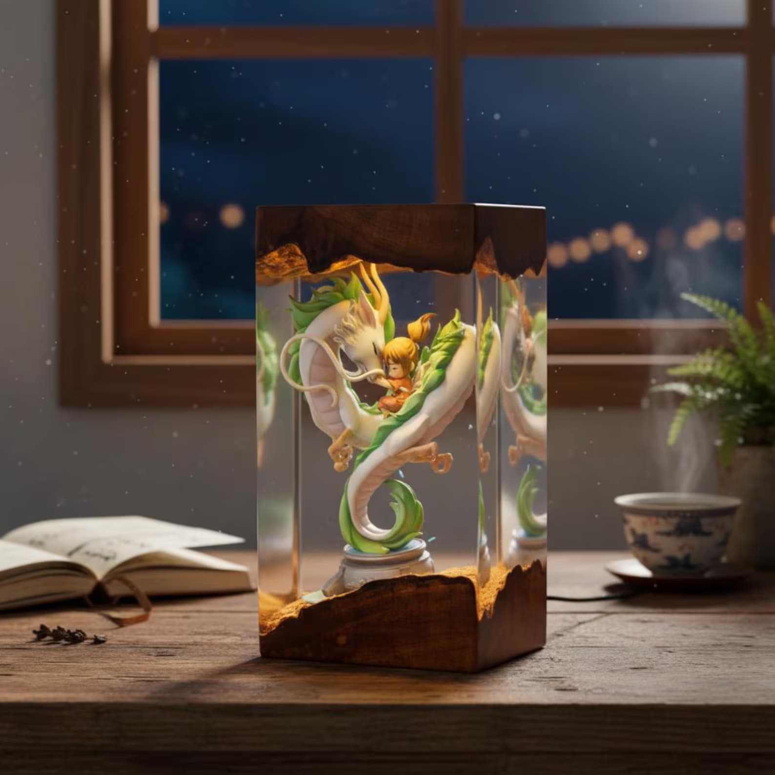 Spirited Away Resin Lamp โ Dragon Haku LED Fantasy Light | Studio Ghibli Inspired Collectible | Magical Home Decor Gift 3