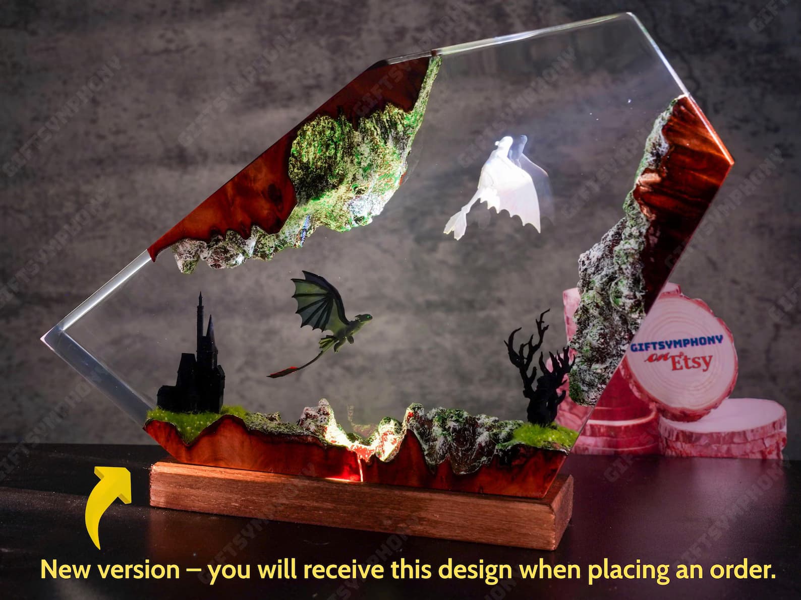 Christmas gift ideas for her: Toothless & Light Fury Resin Lamp, How to train your dragon night lights 8