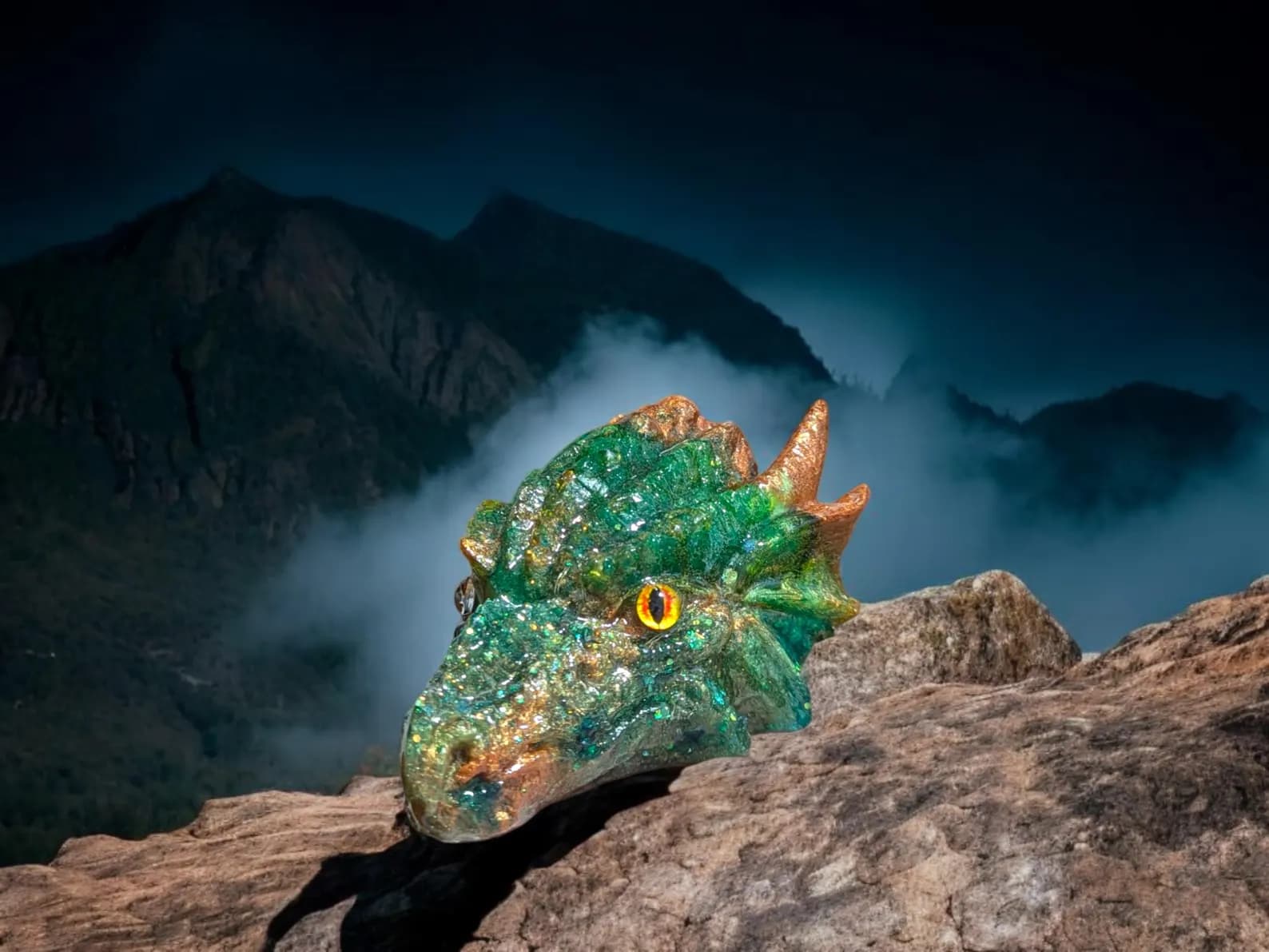 Handmade Resin Dragon Head Lamp for Man Cave or Fantasy Decor 4