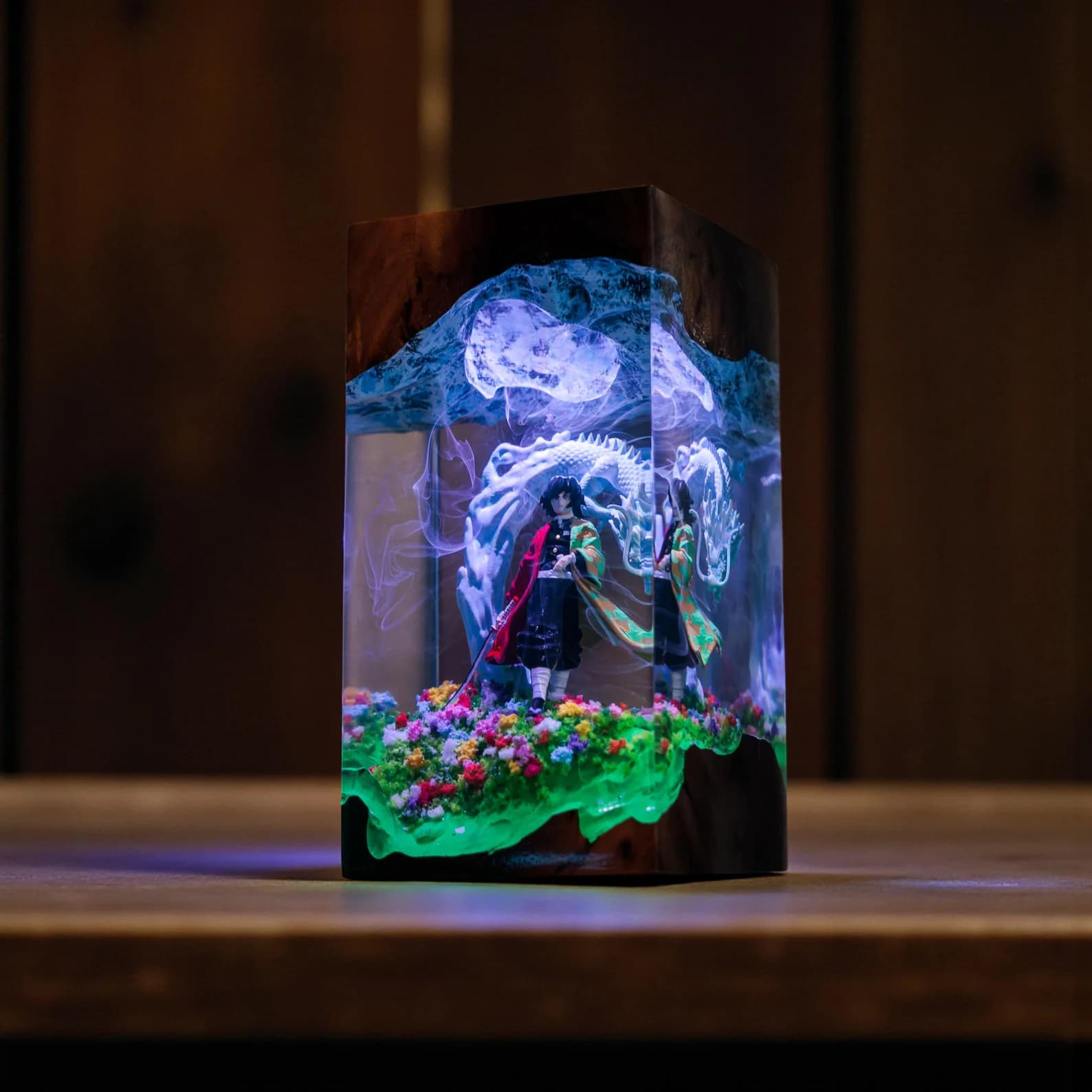Handmade Fantasy Dragon Resin Lamp – Custom Epoxy Diorama Night Light, Anime Lamp, Gaming Gift, Unique Desk Decor, Christmas Gifts 2