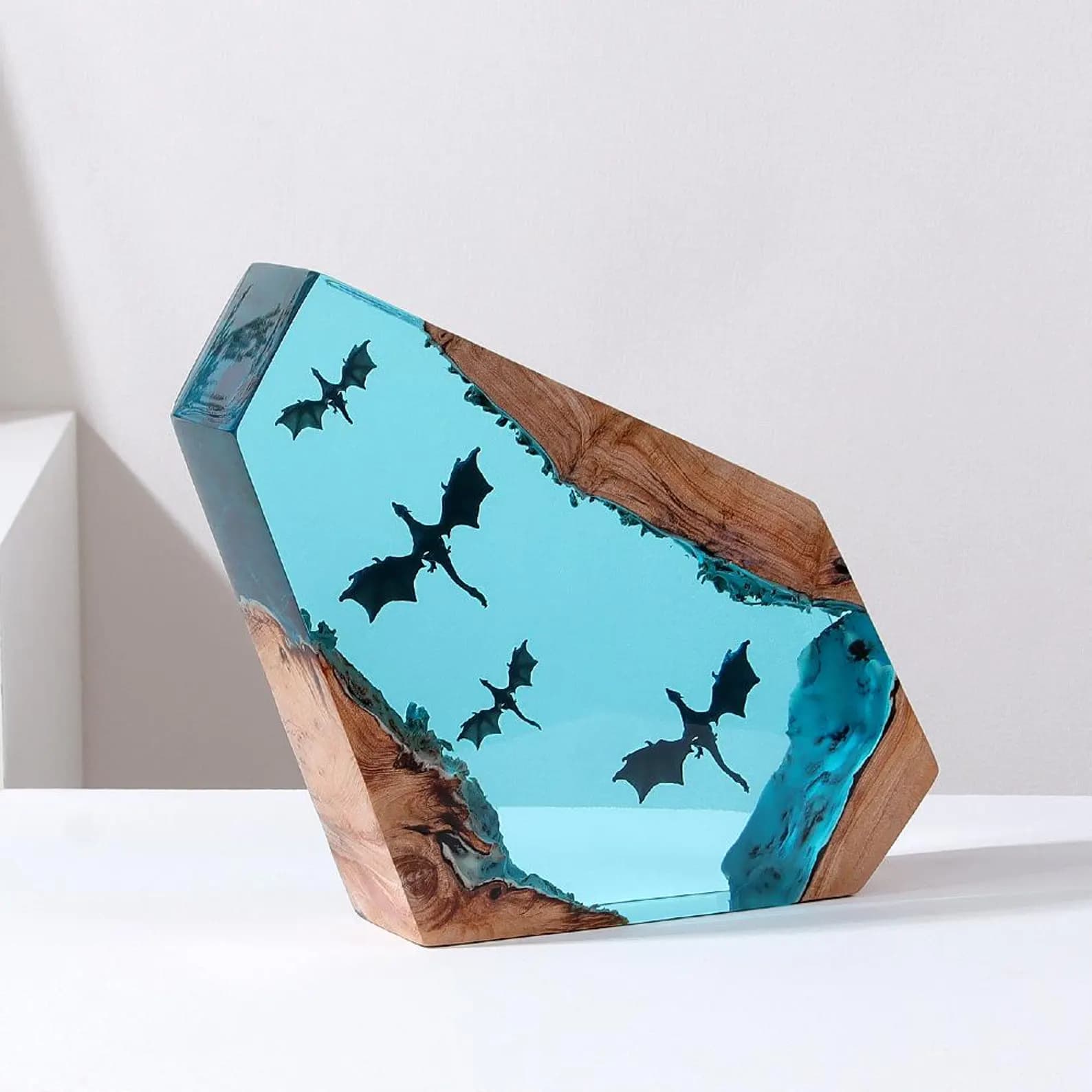 Scuba Fire Dargon Ice Dragon Epoxy Resin Night Light,Handmade Wood Resin Table Lamp,Personalized Resin Lamp, Birthday Gifts,Custom Gifts 4