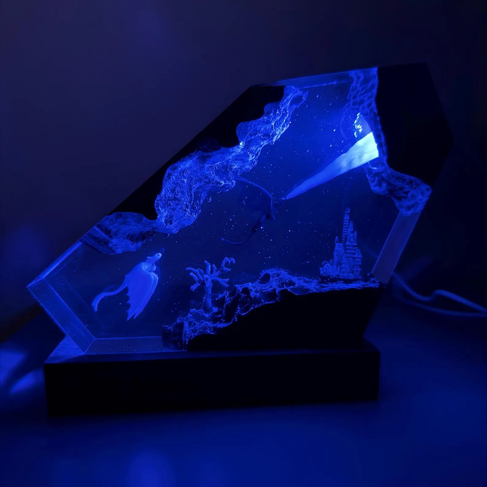 Toothless & Light Fury Resin Lamp, Christmas Gift Ideas for Her, How to Train Your Dragon Night Light, Fantasy Dragon Crystal LED Decor 10