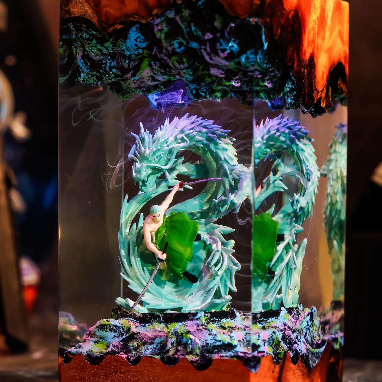 Custom 1 Pl/ece Lamp, Diorama night light, Dragon resin lamp, Swordsman Inspired, Gift For kid, Gamer Desk Decor, Christmas Gift for Him 15