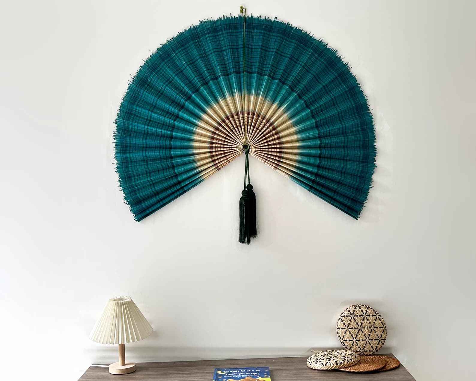 Bamboo Decorative Fans, Handcrafted Bamboo Fan, Boho Bamboo Wall Decor, Artisan Bamboo Fan Decor, Bamboo Fan, Wall Fan Decor ( Style Fan 63) 5