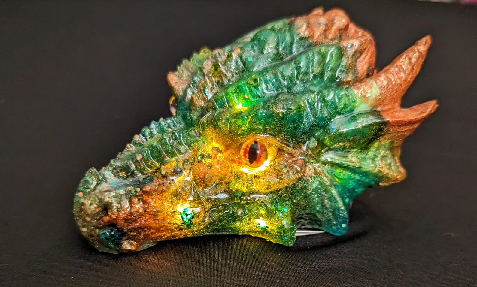 Handmade Resin Dragon Head Lamp for Man Cave or Fantasy Decor 8