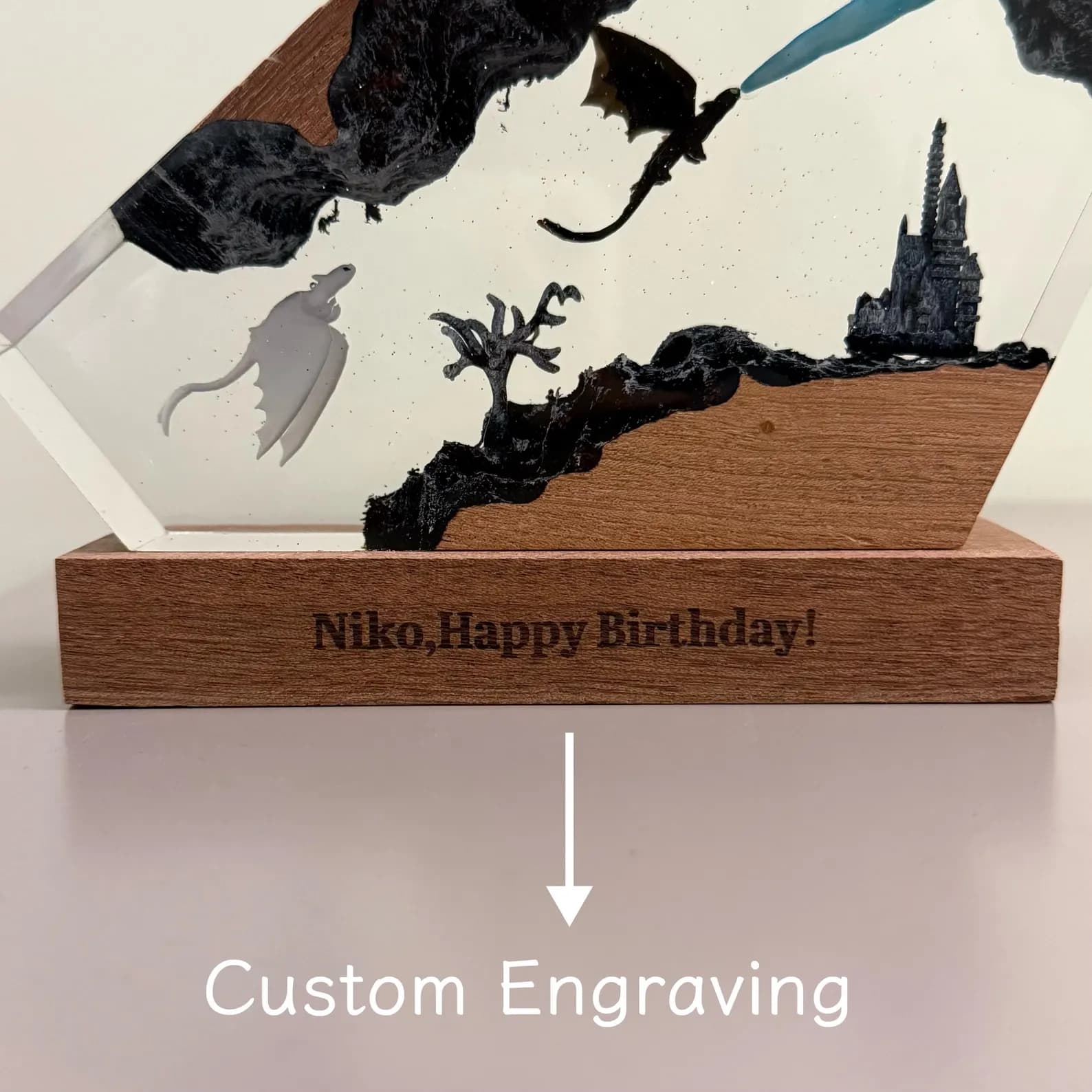 Toothless & Light Fury Resin Lamp, Christmas Gift Ideas for Her, How to Train Your Dragon Night Light, Fantasy Dragon Crystal LED Decor 8