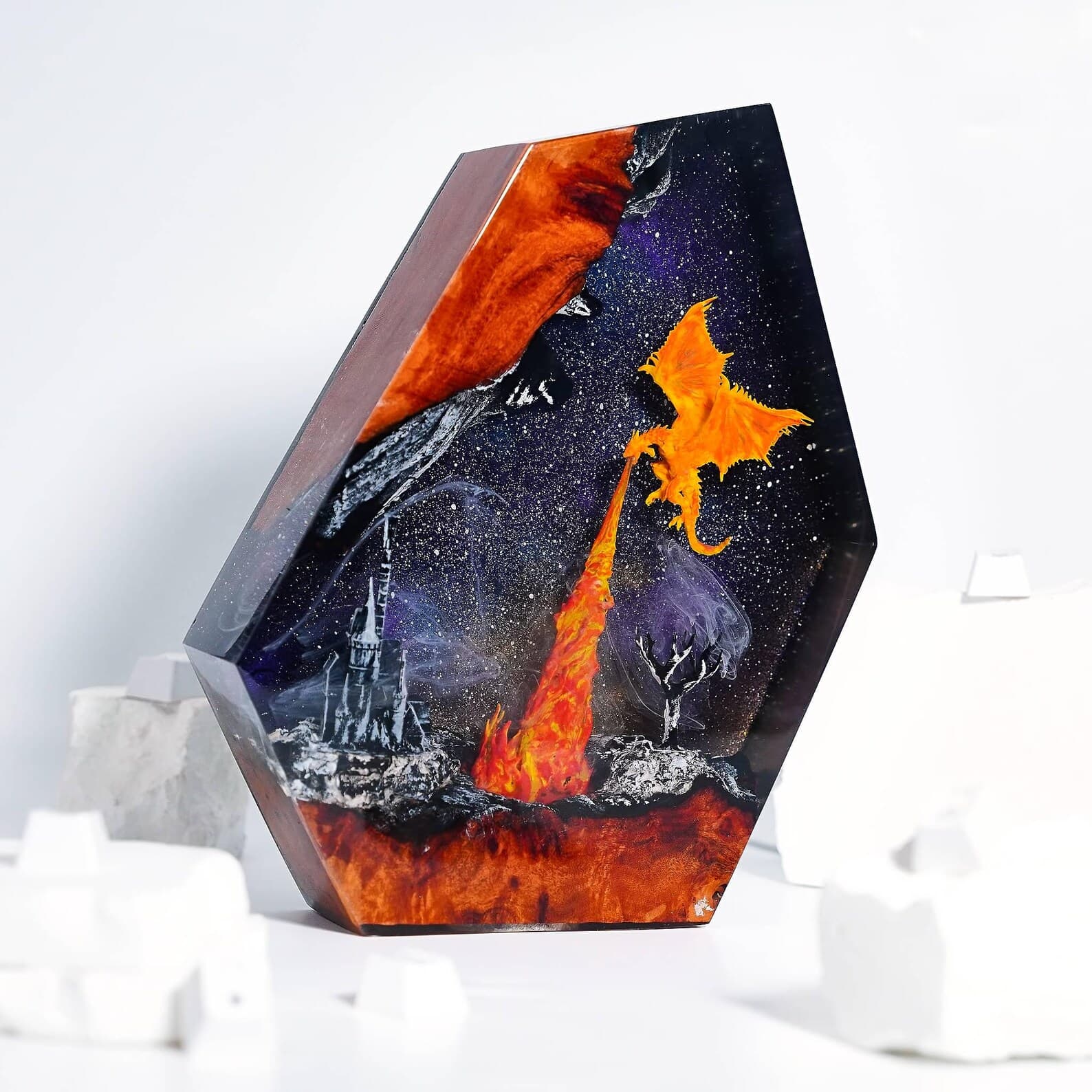 Dragon Resin Lamp, Handmade night Light gift, Unique Dragon Gift for Room Decor, Birthday gift for him, Gaming gift, Christmas Gift 9