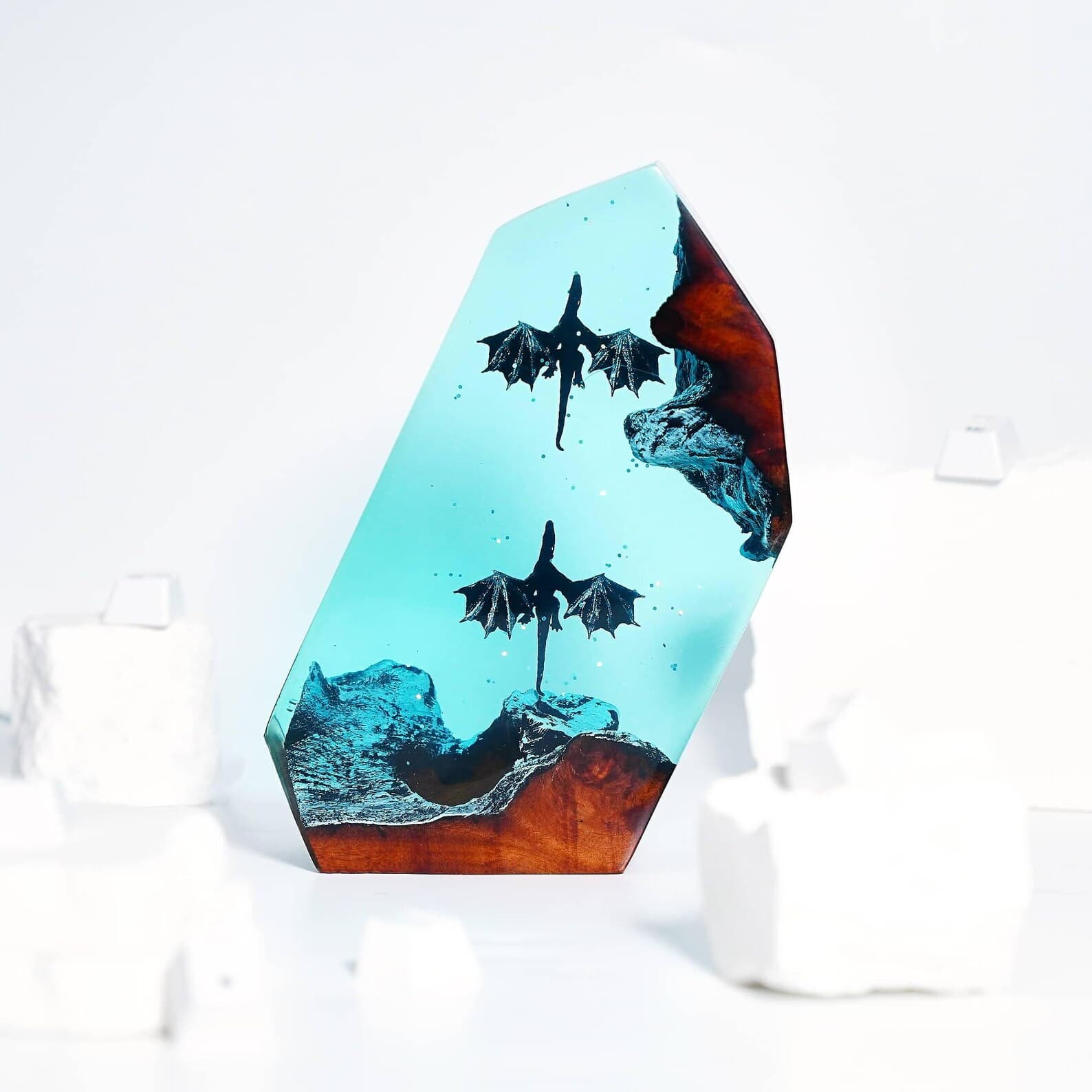 Dragon Resin Lamp, Handmade night Light gift, Unique Dragon Gift for Room Decor, Birthday gift for him, Gaming gift, Christmas Gift 1