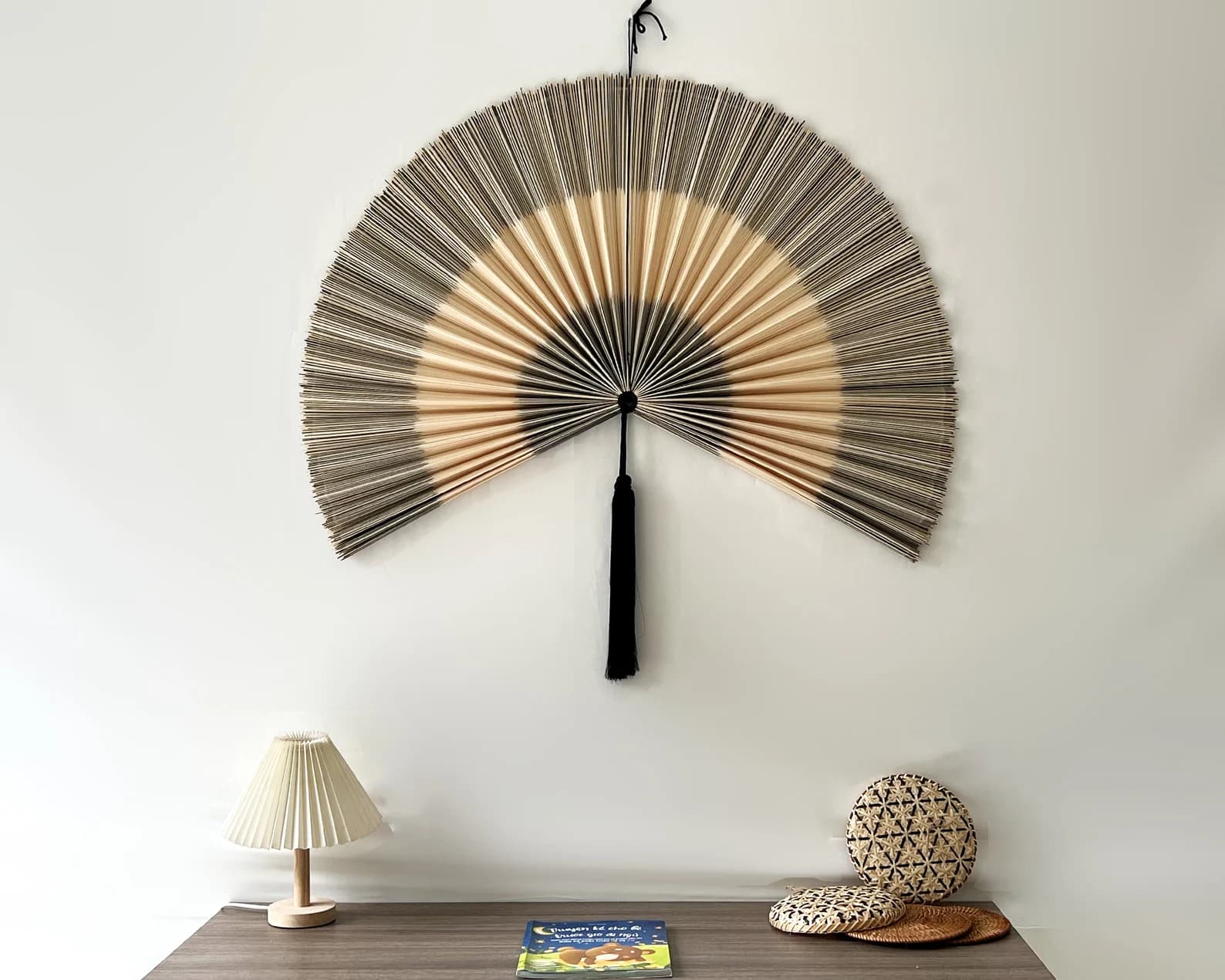 Wall Fan Decor, Bamboo Decorative Fans, Handcrafted Bamboo Fan, Boho Bamboo Wall Decor, Artisan Bamboo Fan Decor, Bamboo Fan ( Style Fan 04) 5