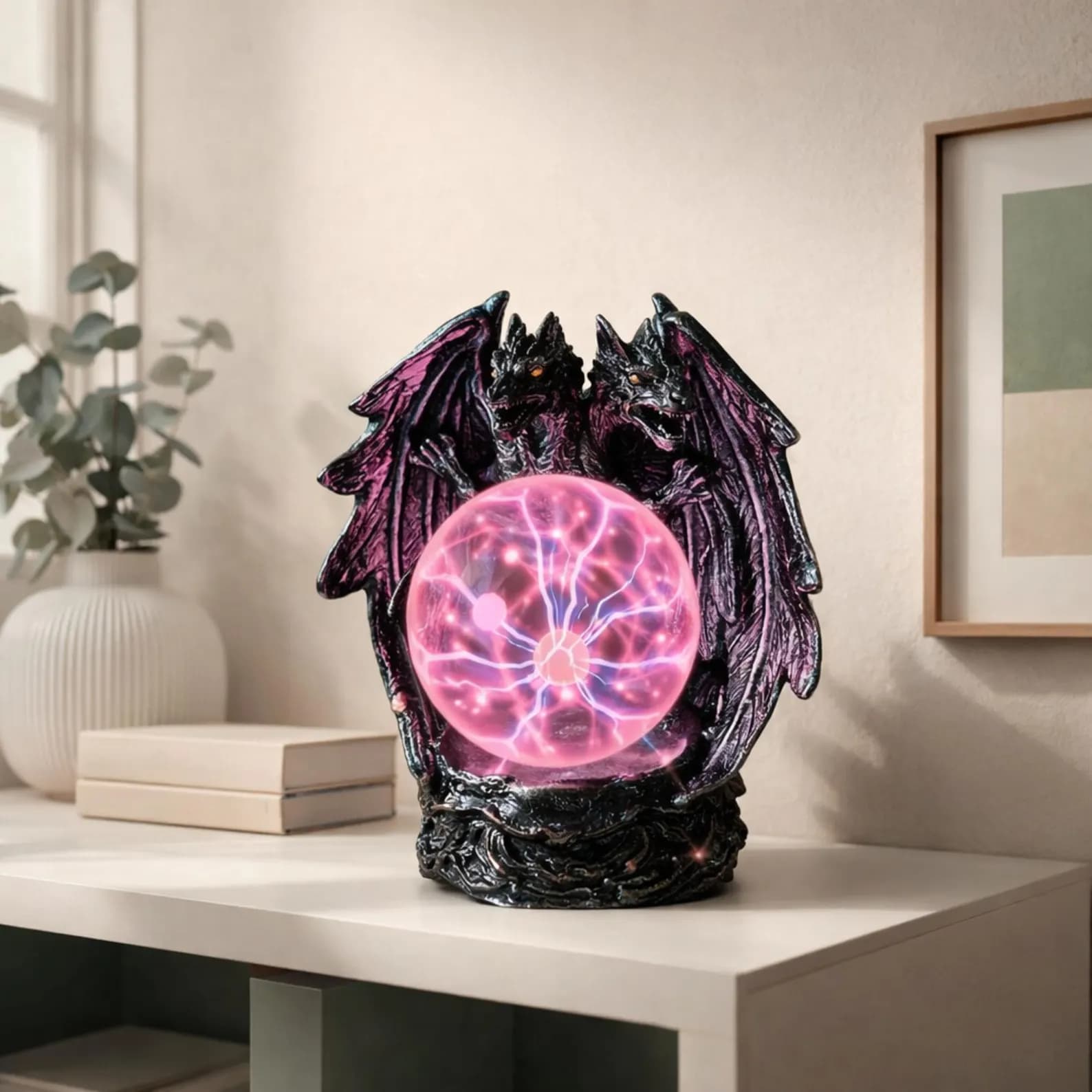 Dragon Plasma Ball Lamp Gothic Night Light Touch Control LED Table Decor Fantasy Dragon Sculpture for Bedroom Desk Gift Kids Room 8