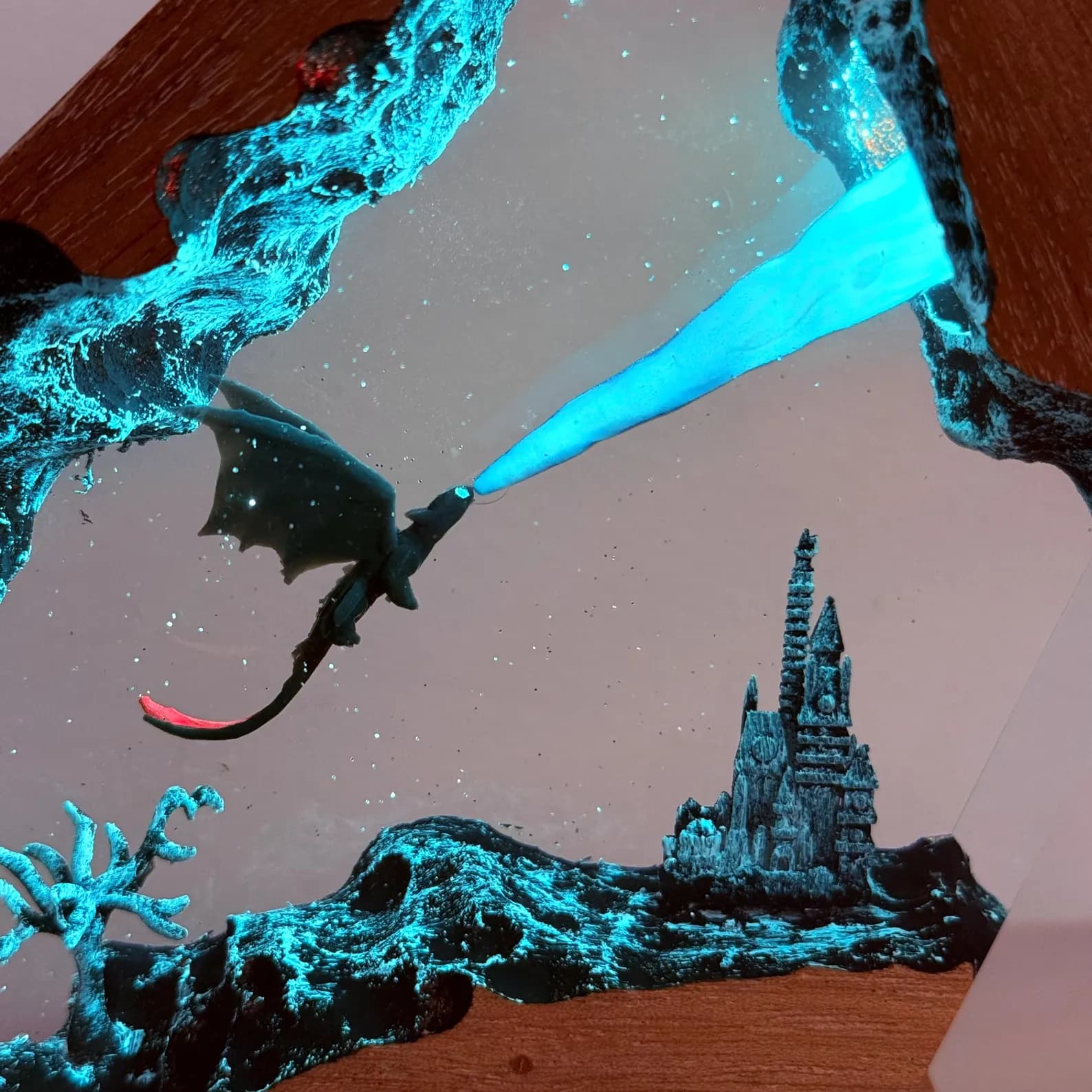 Toothless & Light Fury Resin Lamp, Christmas Gift Ideas for Her, How to Train Your Dragon Night Light, Fantasy Dragon Crystal LED Decor 5