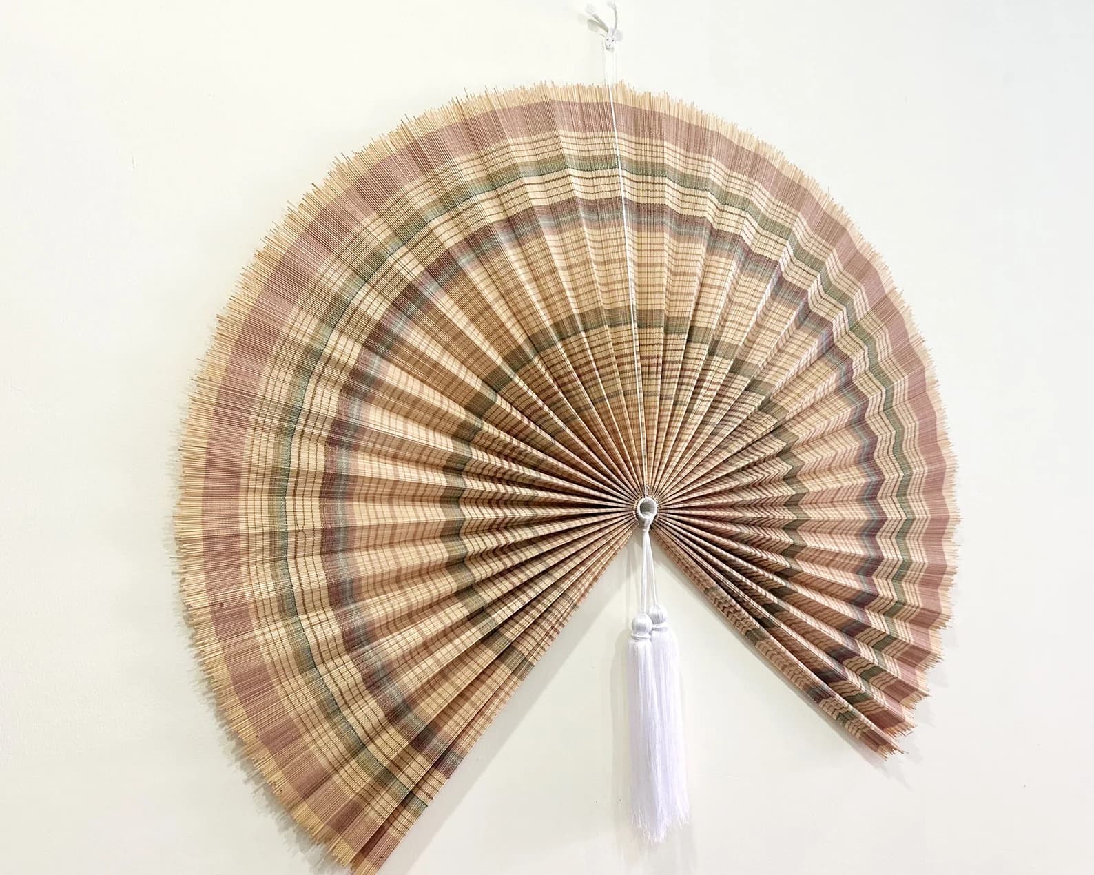 Wall Fan Decor, Bamboo Decorative Fans, Handcrafted Bamboo Fans, Boho Bamboo Wall Decor, Artisan Bamboo Fan Decor, Bamboo Fan ( Style 105 ) 3