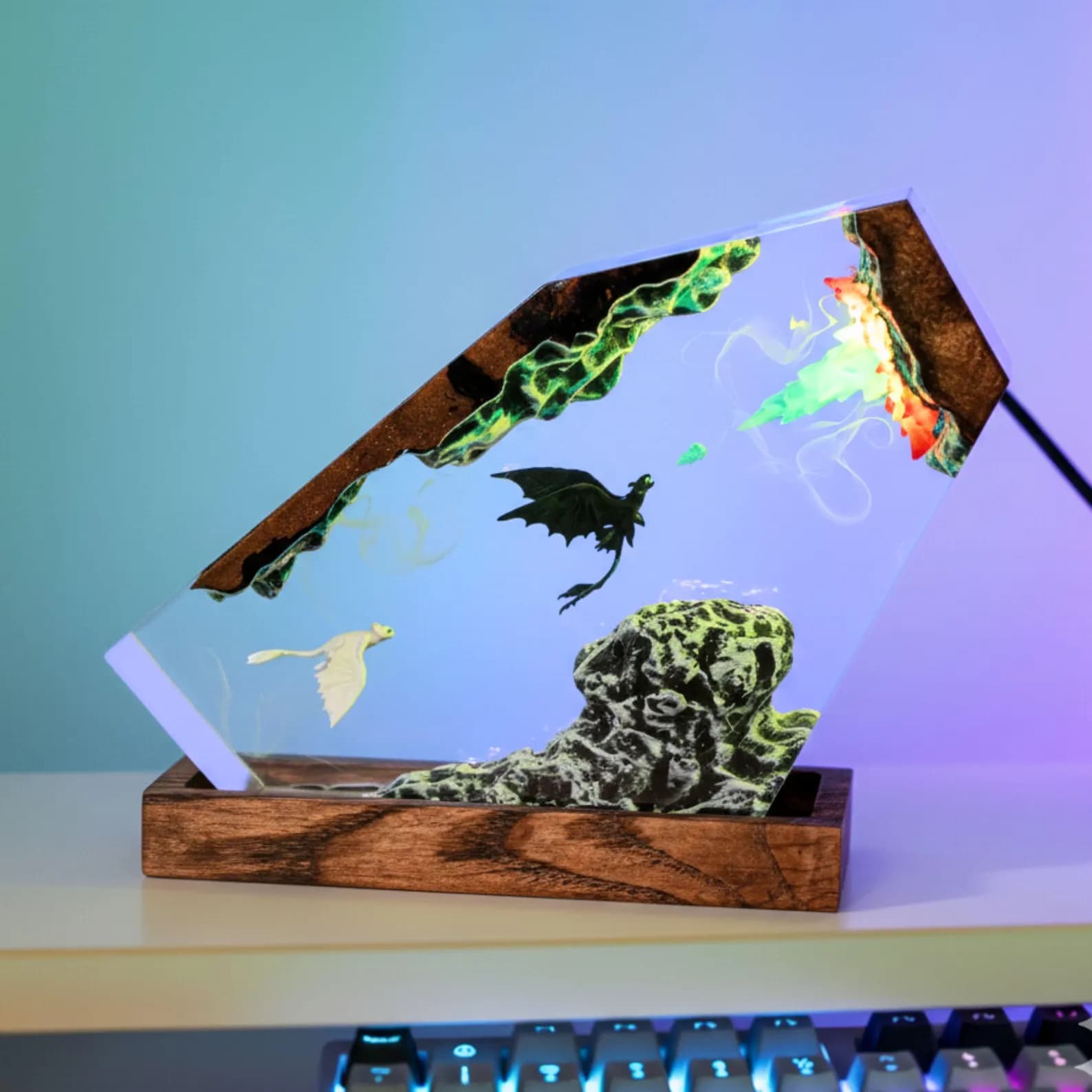 Mythic Sky Dragon Lamp – Handmade Fantasy Resin Light, Artistic Night Sculpture Gift 5