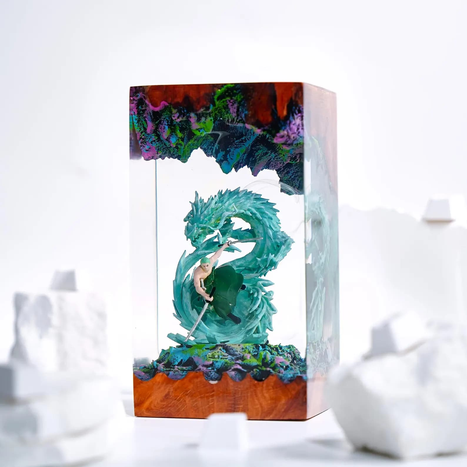 Z.or.o Dragon Lamp, Onepi.ec/e diorama wood resin lamp, G.e.ar 5 Inspired, Gift For kid, gift for him, Valentine Gift Idea, Gift For Otaku 9