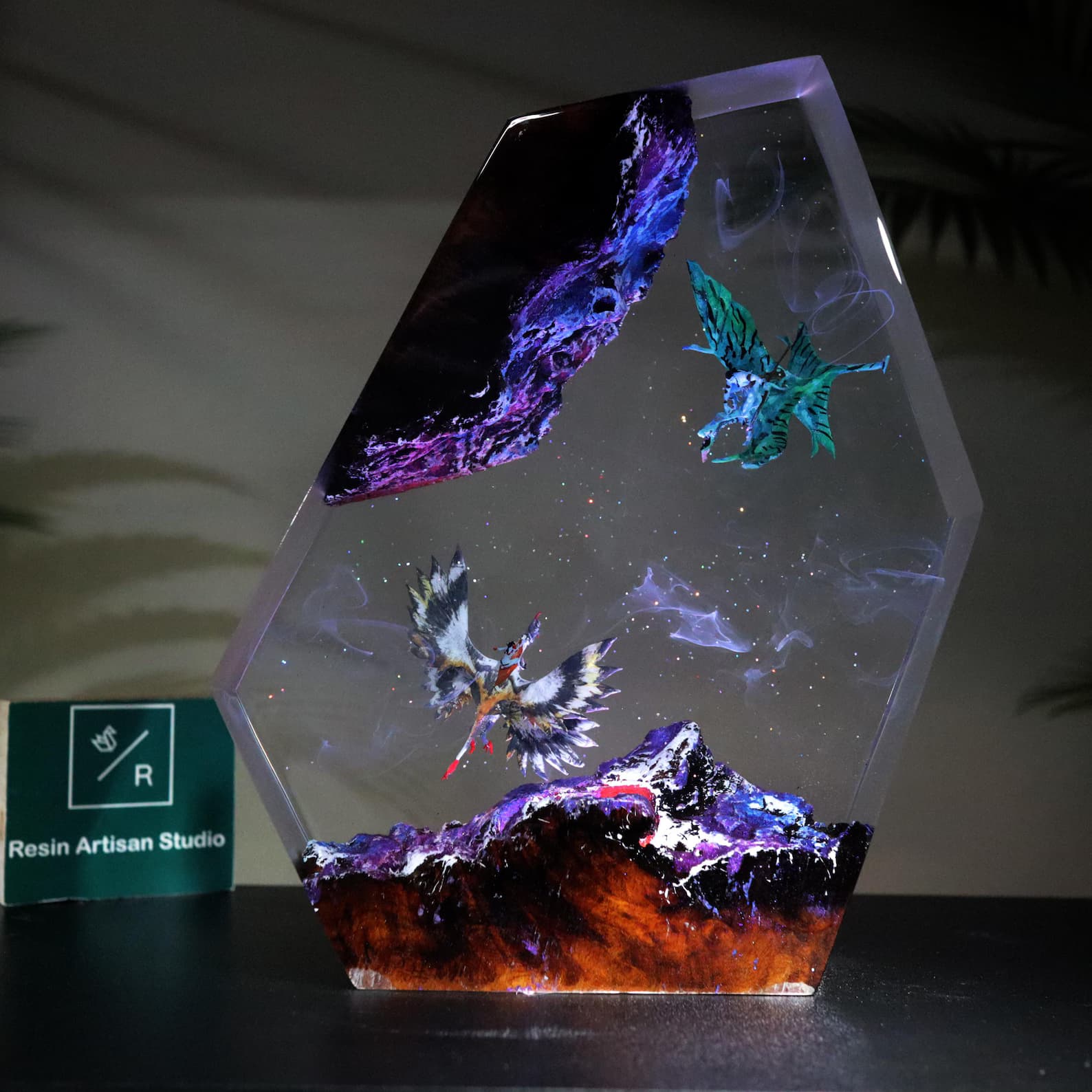 Diorama Windtraders Jake Sully VS Nightwraith Varang Avatar 3 Resin figure Night Light, Avatar 3 fire and ash Figure gift, Unique Desk Lamp 1