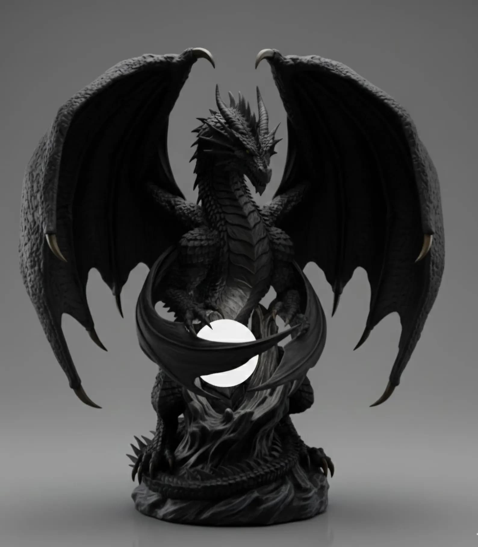 Dragon Light Orb Sculpture | LED Desk Lamp, Fantasy Decor 4