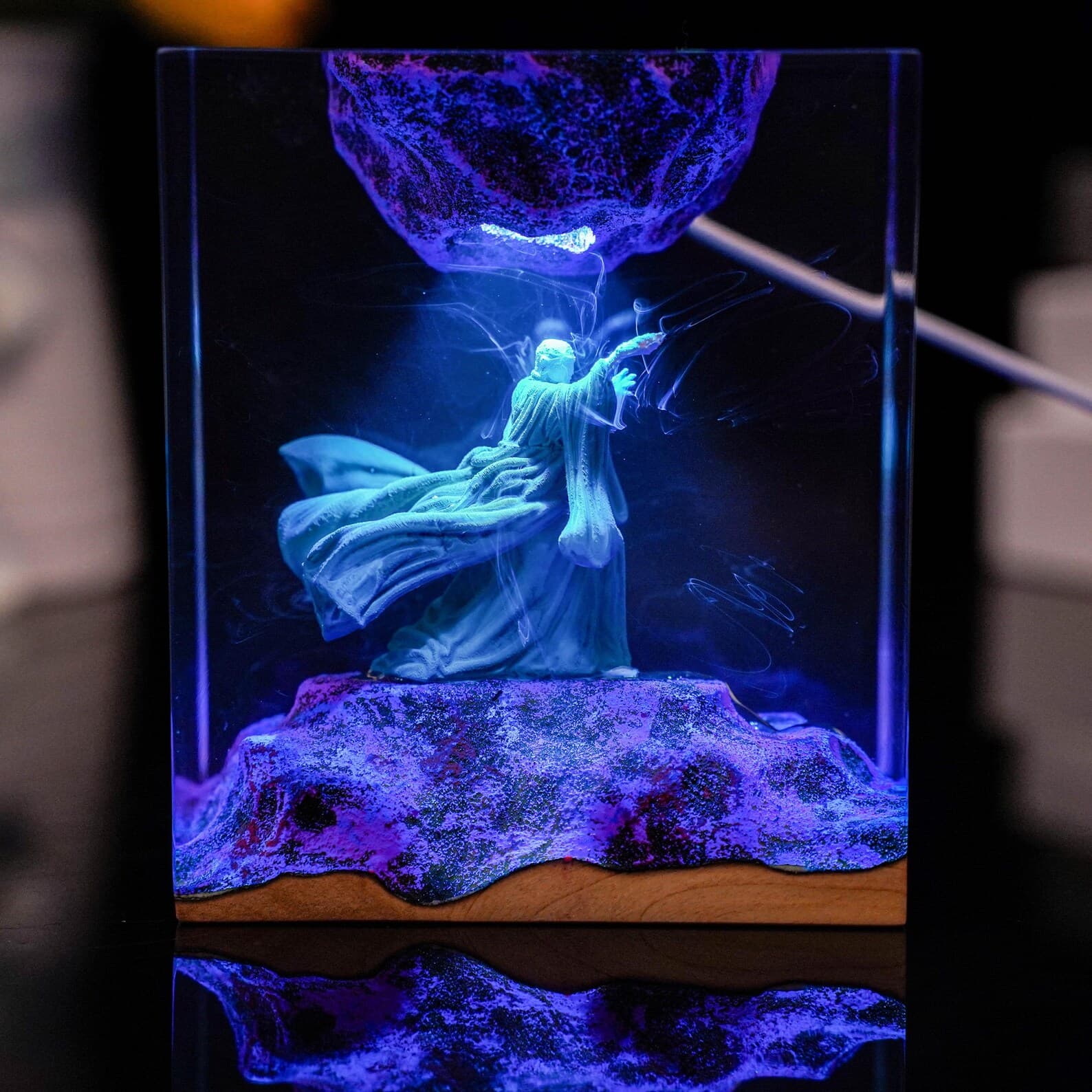 Handmade Room decor Epoxy Lamp,Diorama Power Ring lamp,Resin Night light gift,Gaming Resin Lamp,desk lamp,Desk decor,Unique Gift 1