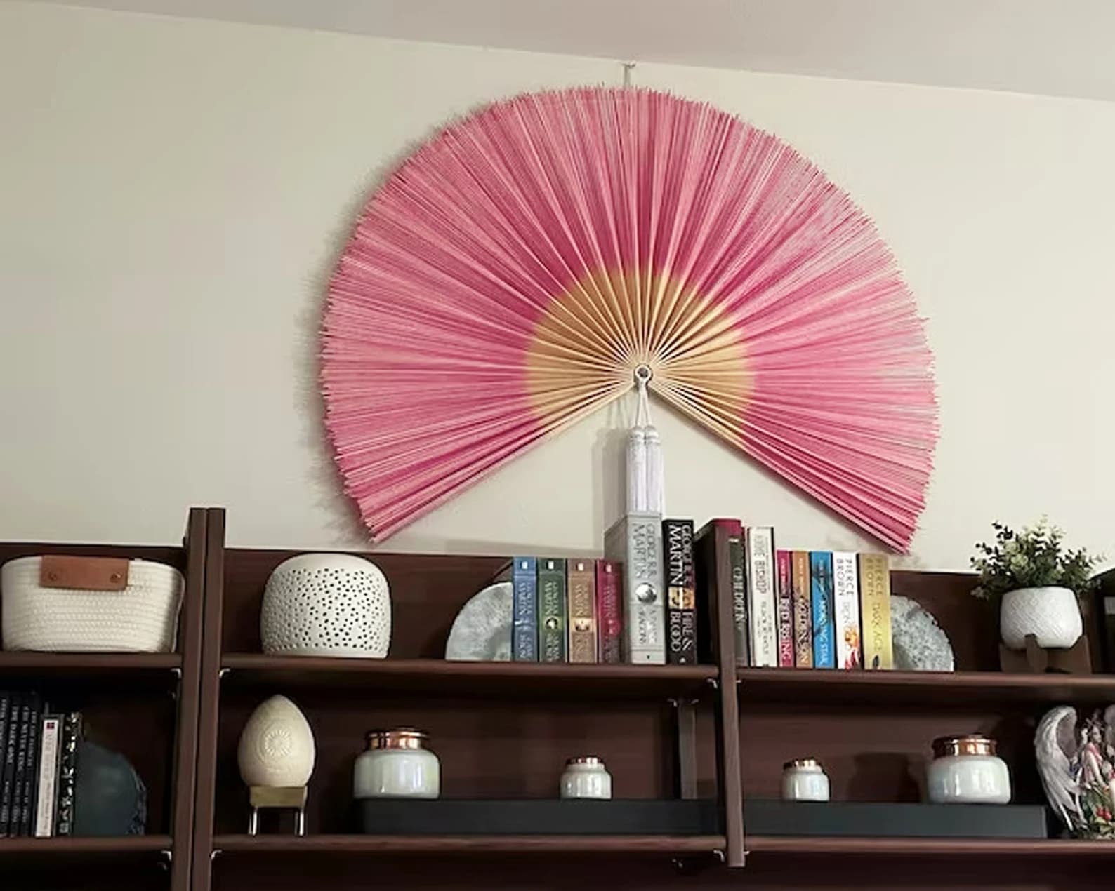 Wall Fan Decor, Bamboo Decorative Fans, Handcrafted Bamboo Fan, Boho Bamboo Wall Decor, Artisan Bamboo Fan Decor, Bamboo Fan ( Style Fan 94) 1