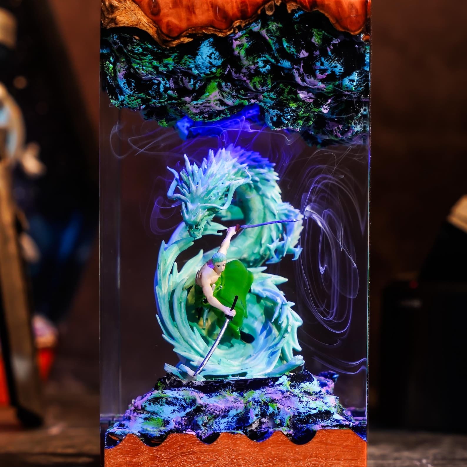 Custom 1 Pl/ece Lamp, Diorama night light, Dragon resin lamp, Swordsman Inspired, Gift For kid, Gamer Desk Decor, Christmas Gift for Him 11