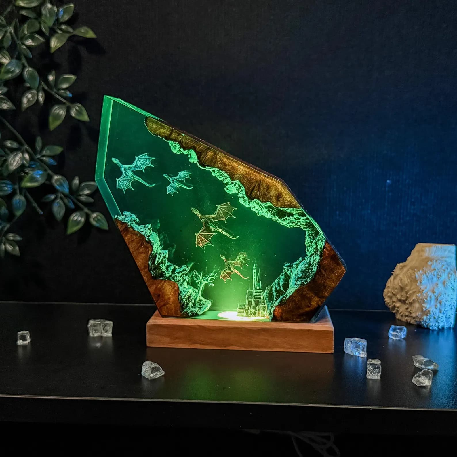 Fly ICE Dragon Resin Lamp, Dragon Epoxy resin night light, Handmade resin art, Gift for Him, Son, Christmas Gift Lamp. 7