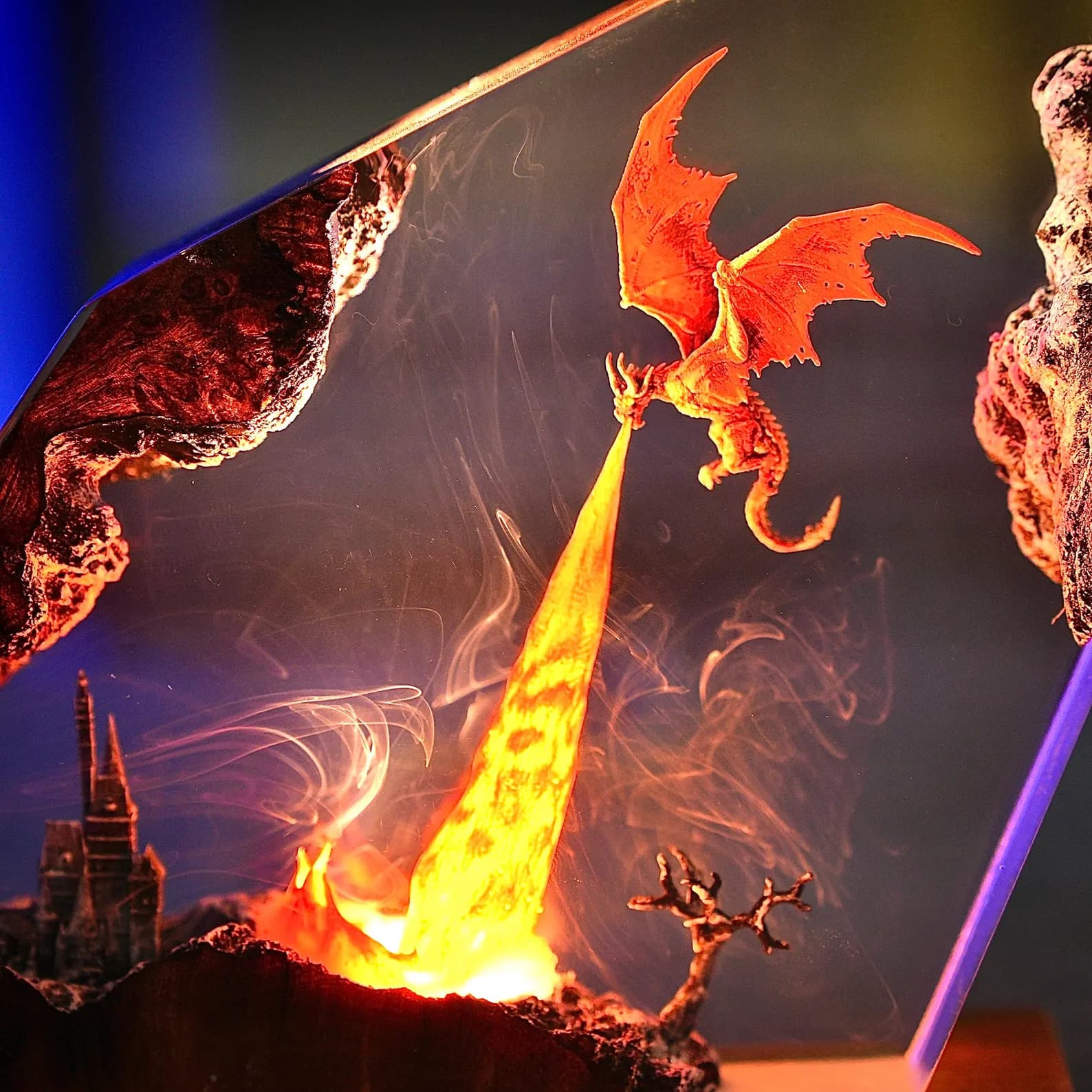 Fire Dragon Resin Lamp, Dragon Legend, Dragon figures, Dragon lamp for halloween gift, unique night lamp, gifts for boyfriend, Birthday gift 3