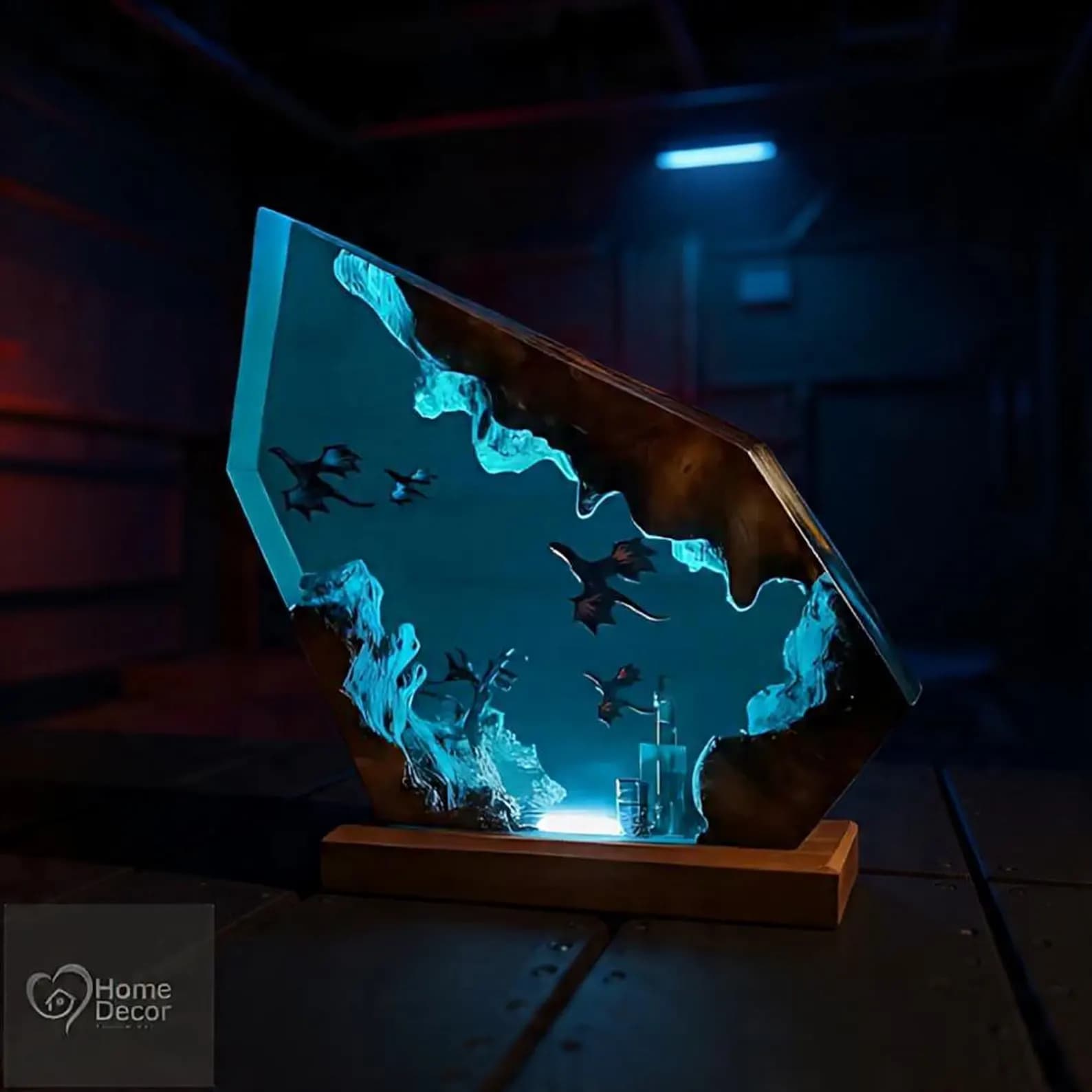 Fire & Ice Dragon Resin Lamp | 3D Fantasy Gamer Room Decor 12