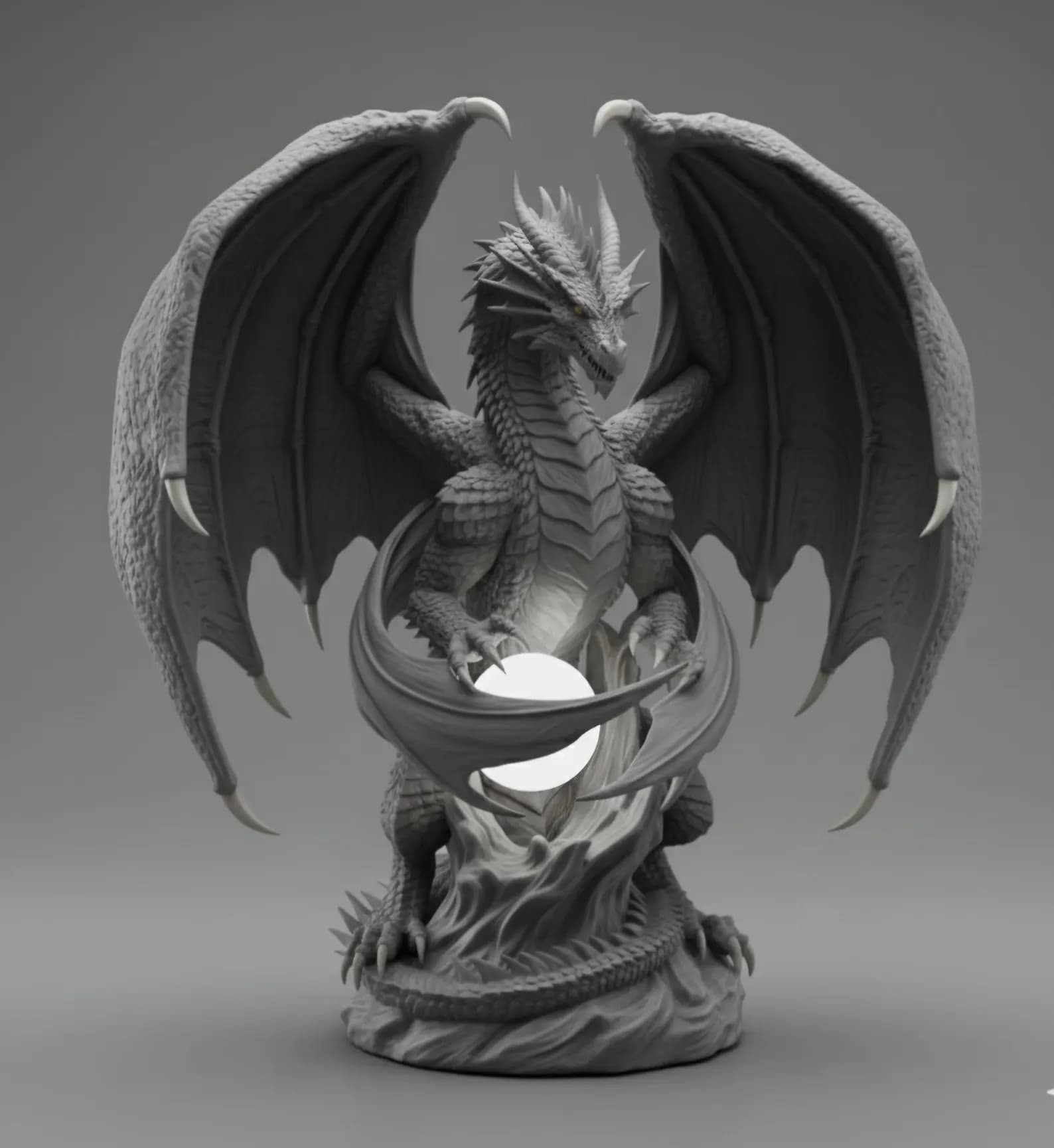 Dragon Light Orb Sculpture | LED Desk Lamp, Fantasy Decor 3
