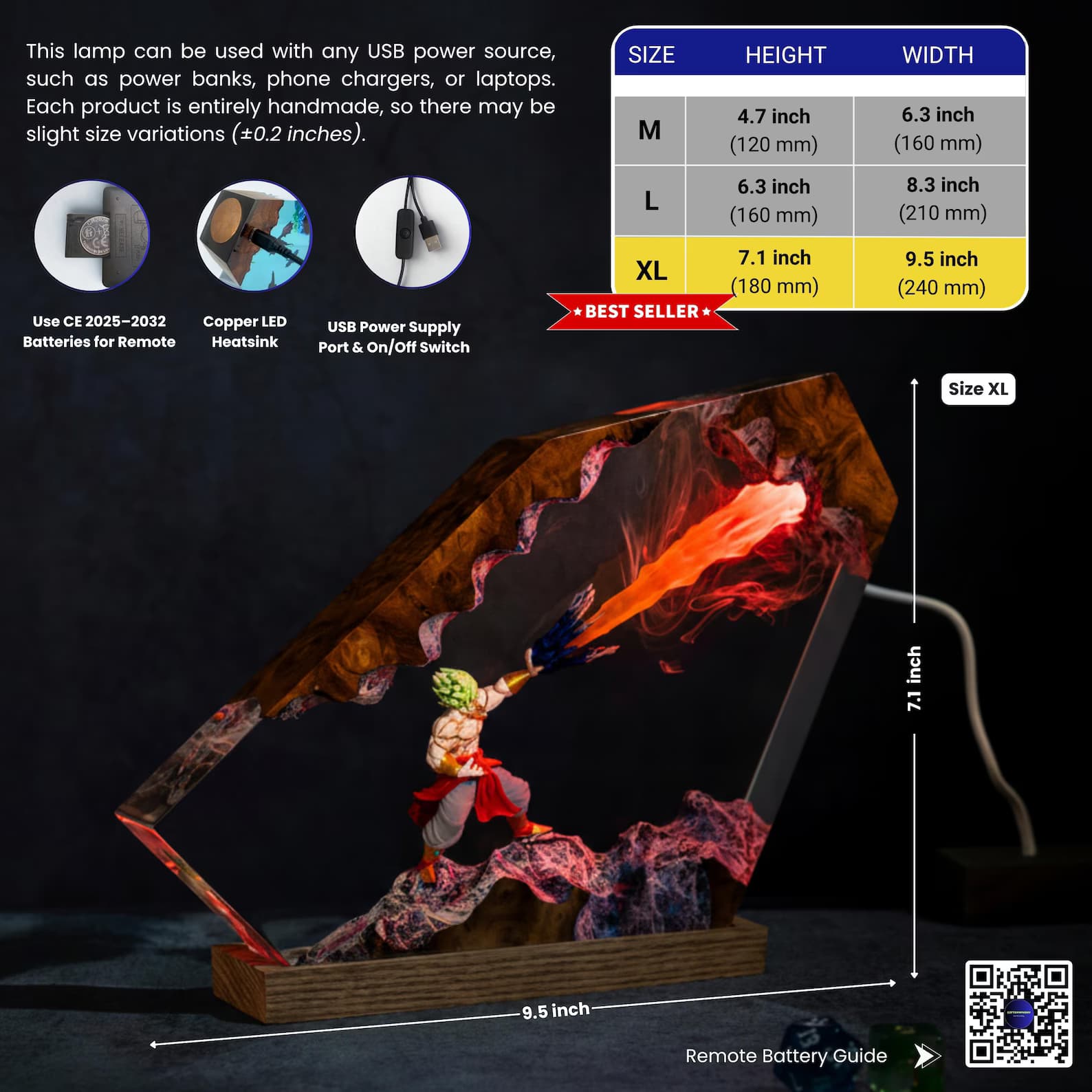 Songoku Super Saiyan Resin Lamp, dragonball figure, christmas lights, Xmas gift ideas for kids 4