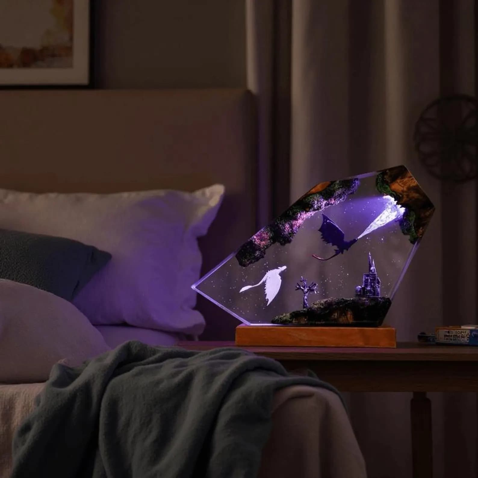 Handmade Resin Night Light: Toothless Night Fury Light Fury Anime Dragon Epoxy Lamp 10