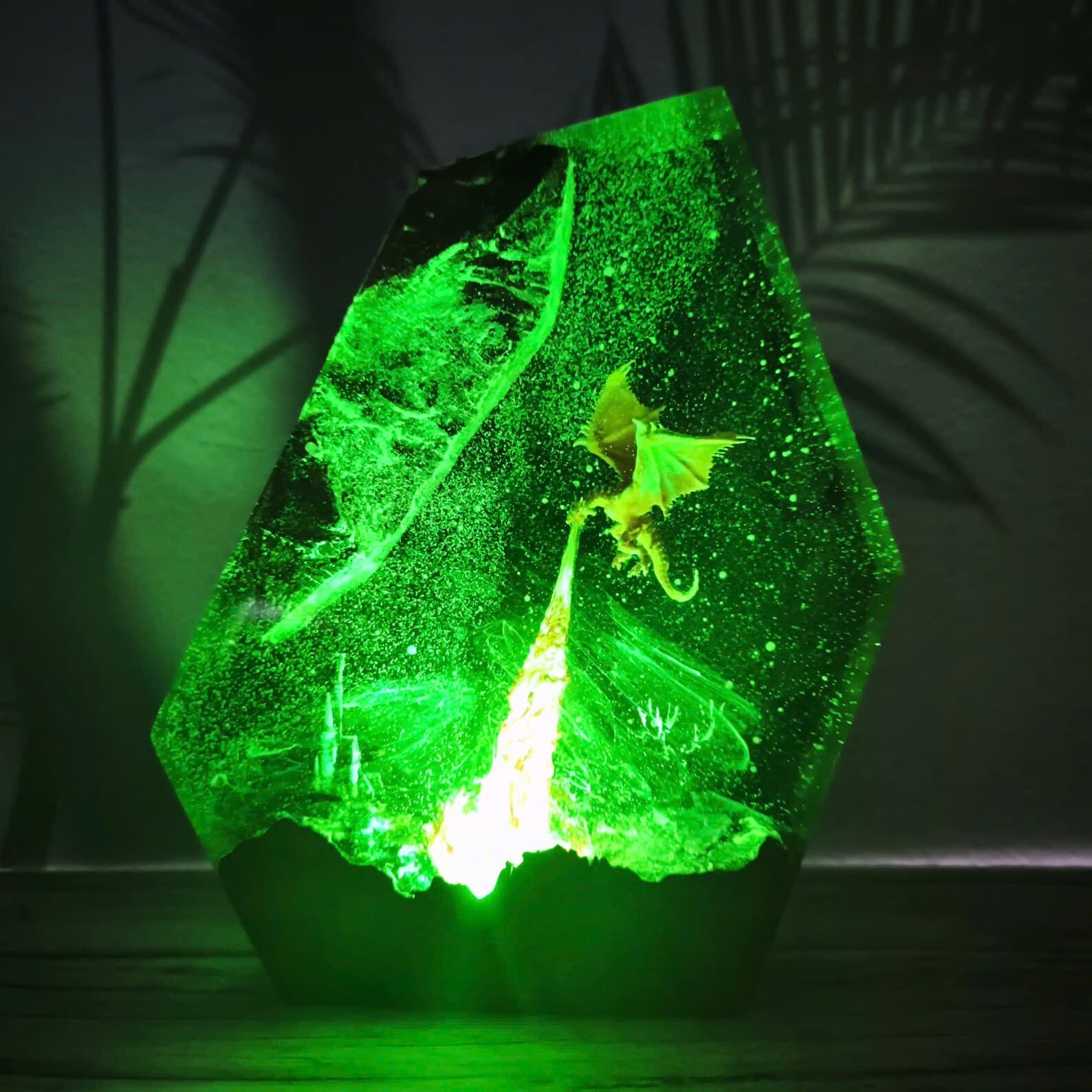 Handmade Fire Dragon Lamp, Fire Dragon , Resin Wood Lamp, 3D Dragon Table Lamp, Lighting Decor, Halloween Gift, Resin Epoxy, Christmas Gifts 5