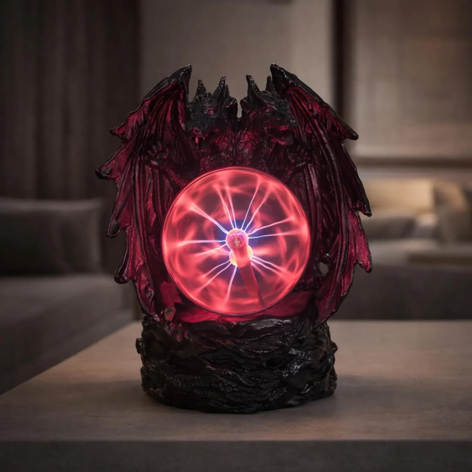 Dragon Plasma Ball Lamp Gothic Night Light Touch Control LED Table Decor Fantasy Dragon Sculpture for Bedroom Desk Gift Kids Room 11