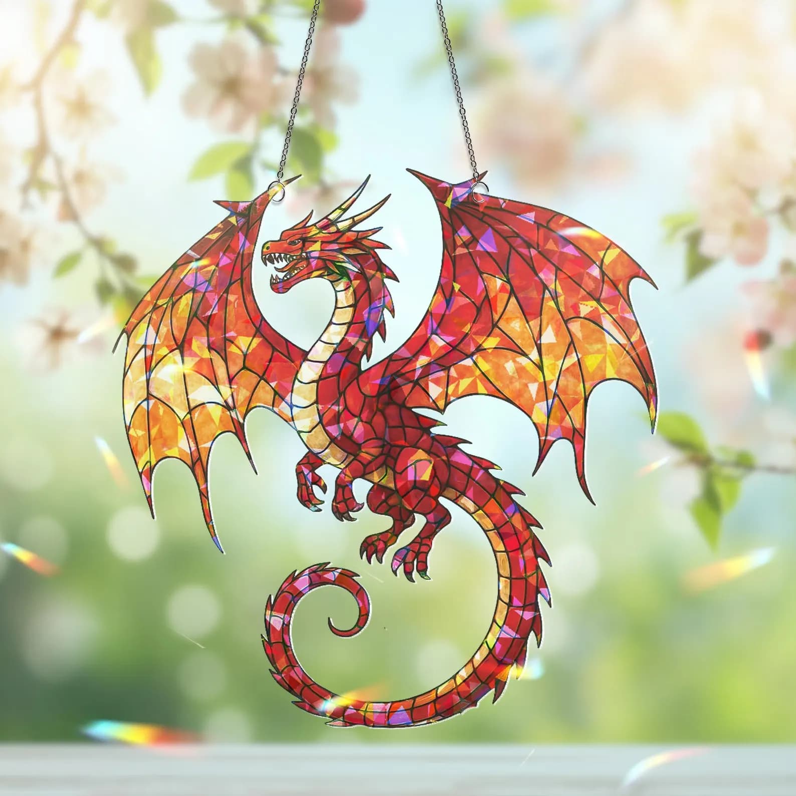 Dragon Suncatcher, Dragon Gift, Dragon Ornament, Dragon Art, Dragon Ornament, Fantasy Dragon Hanging, Christmas Kid Gift, Dragon Decor 7